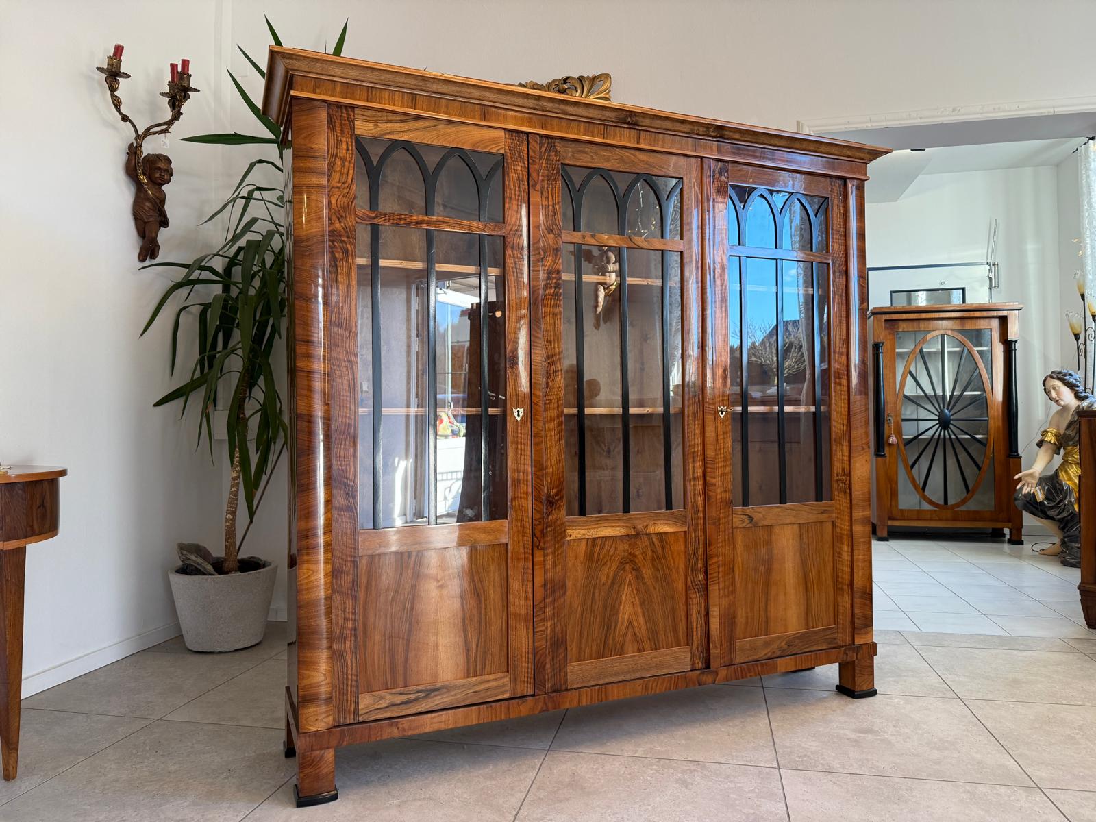 SALE Restaurierte Biedermeier Vitrine Bücherschrank ANTIQUITÄT G2348