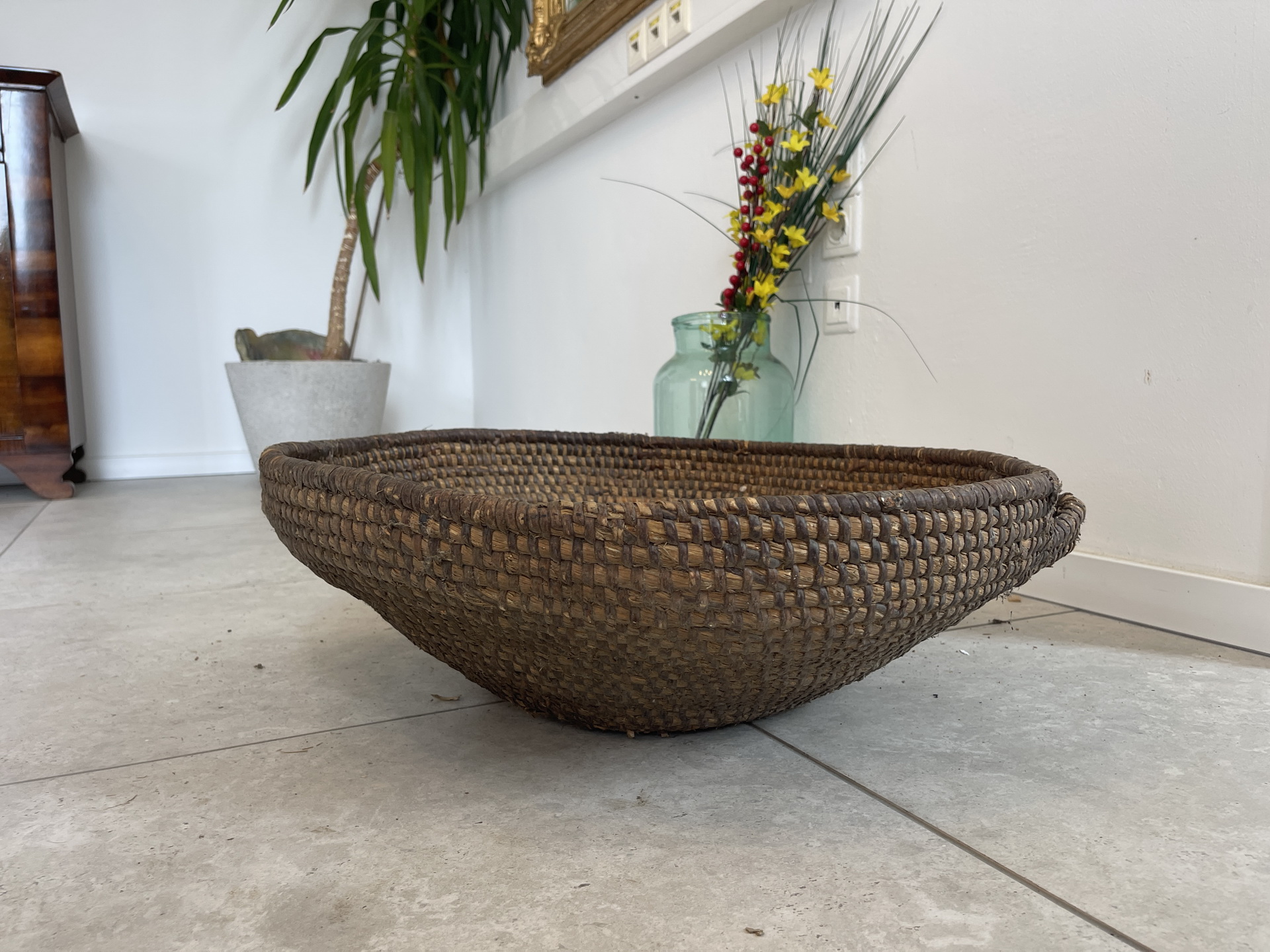 IMG_9520a9hzqA3bTJcwx alter Strohkorb Strohgeflecht Brotkorb Obstschüssel A4458