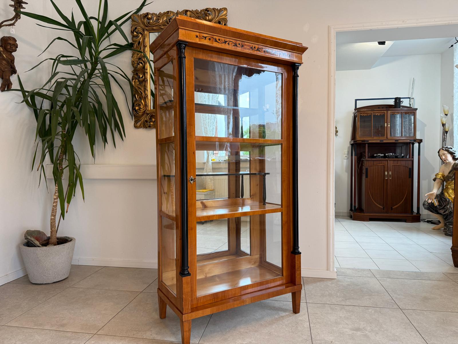 Restaurierte Biedermeier Vitrine Bücherschrank Glasschrank G2050