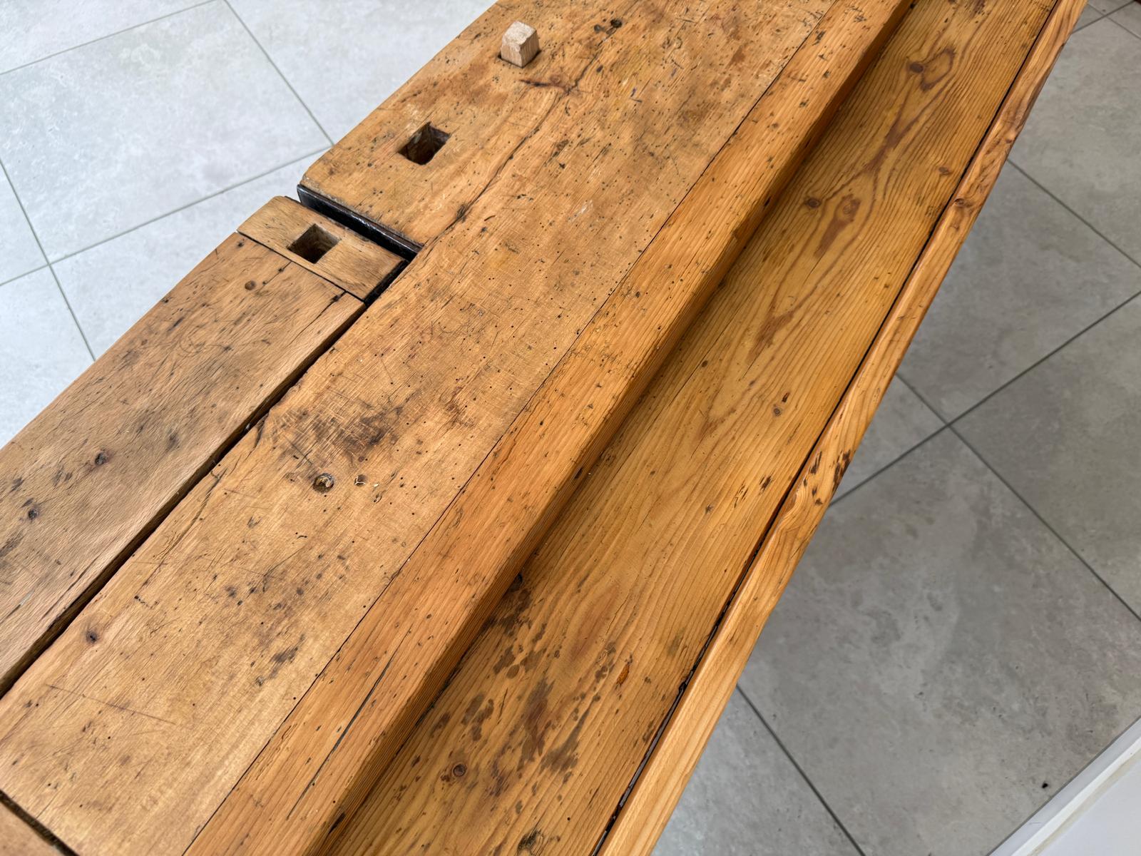 Hobelbank antik & restauriert, Werkbank, Designertisch, Thresen D2499