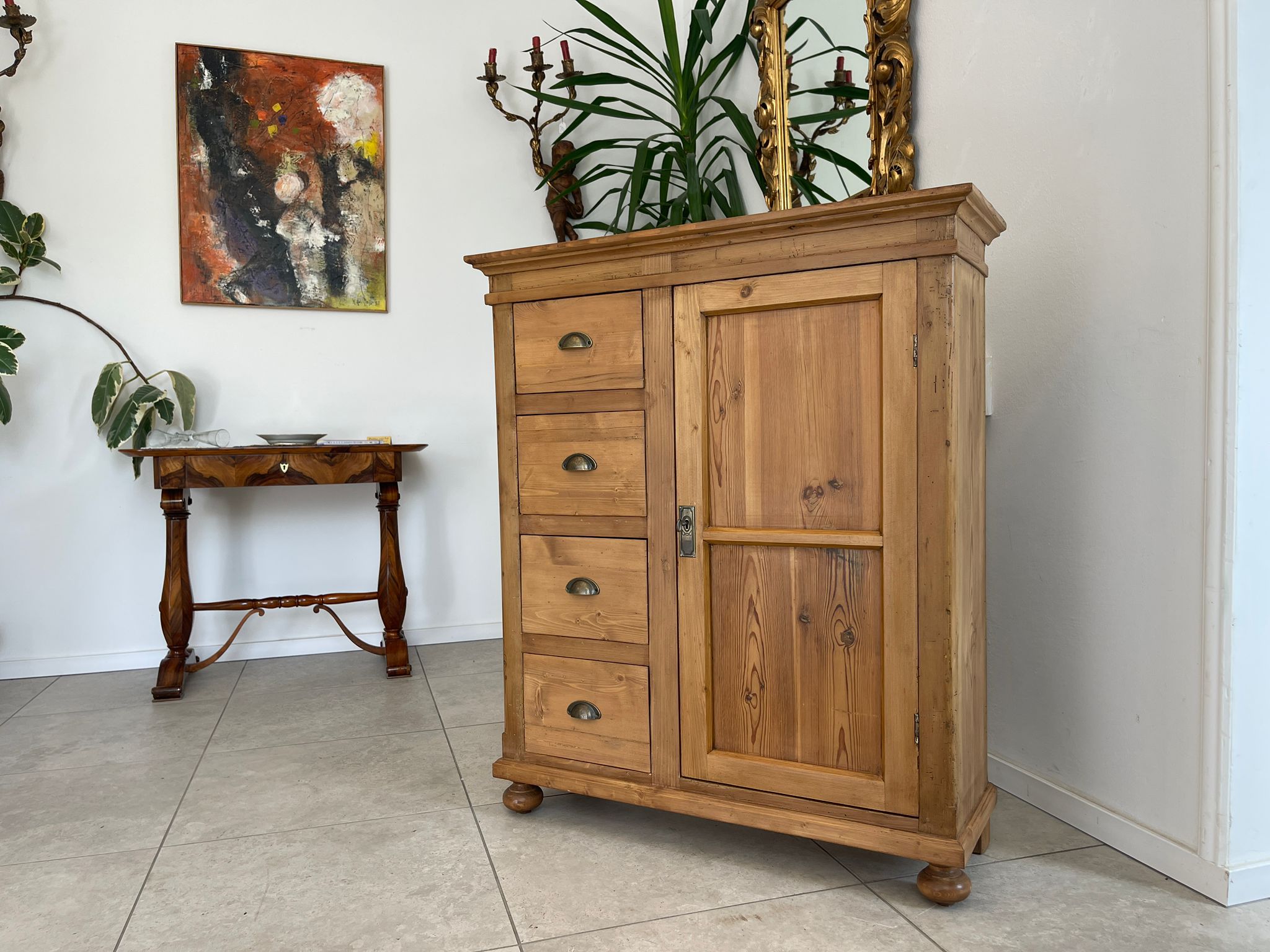 Uriger Jugendstil Brotschrank Almerschrank Vorratskasten Kasten Antik G1661