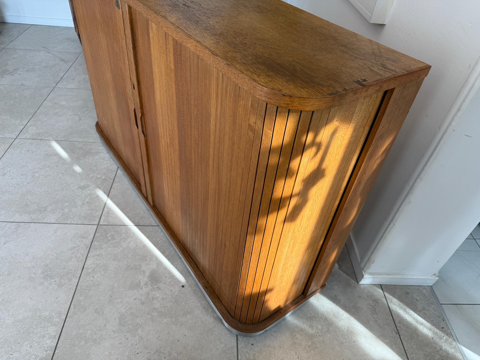 Jugendstil Rolladenschrank Antik Braun Büroschrank G1978