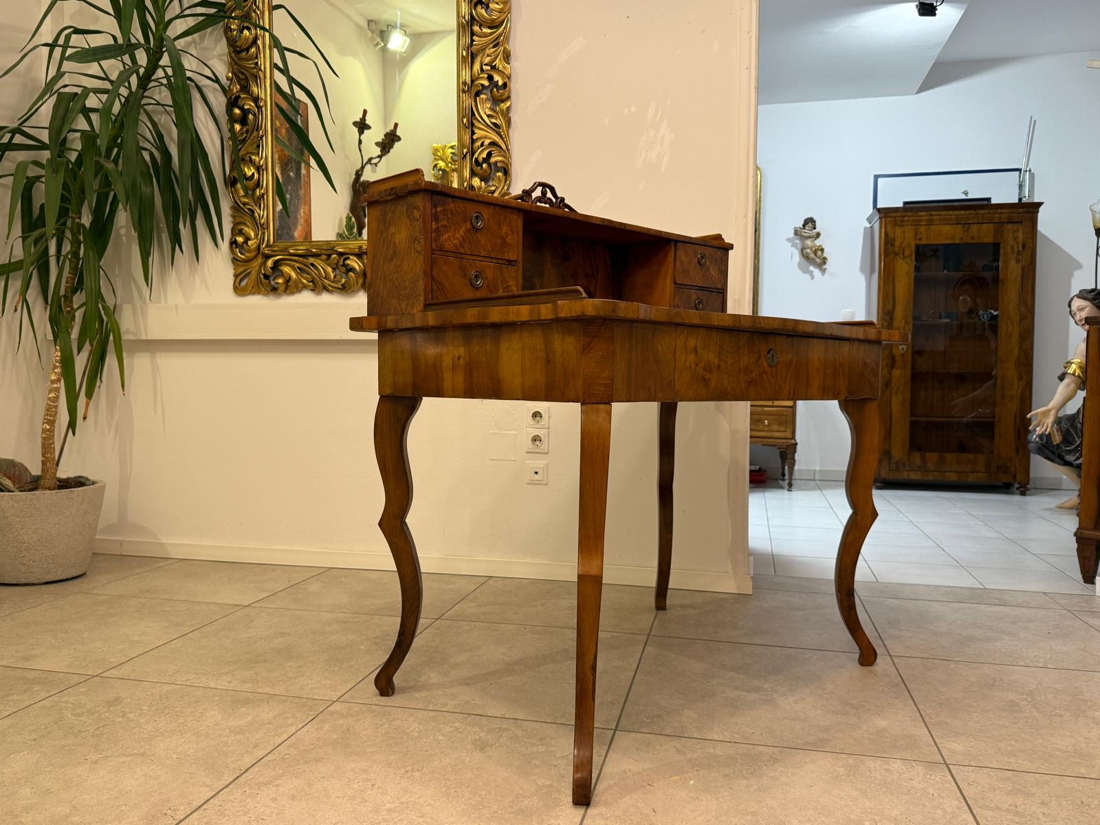 Spätbiedermeier Damen Sekretär Schreibtisch Nussholz G2261