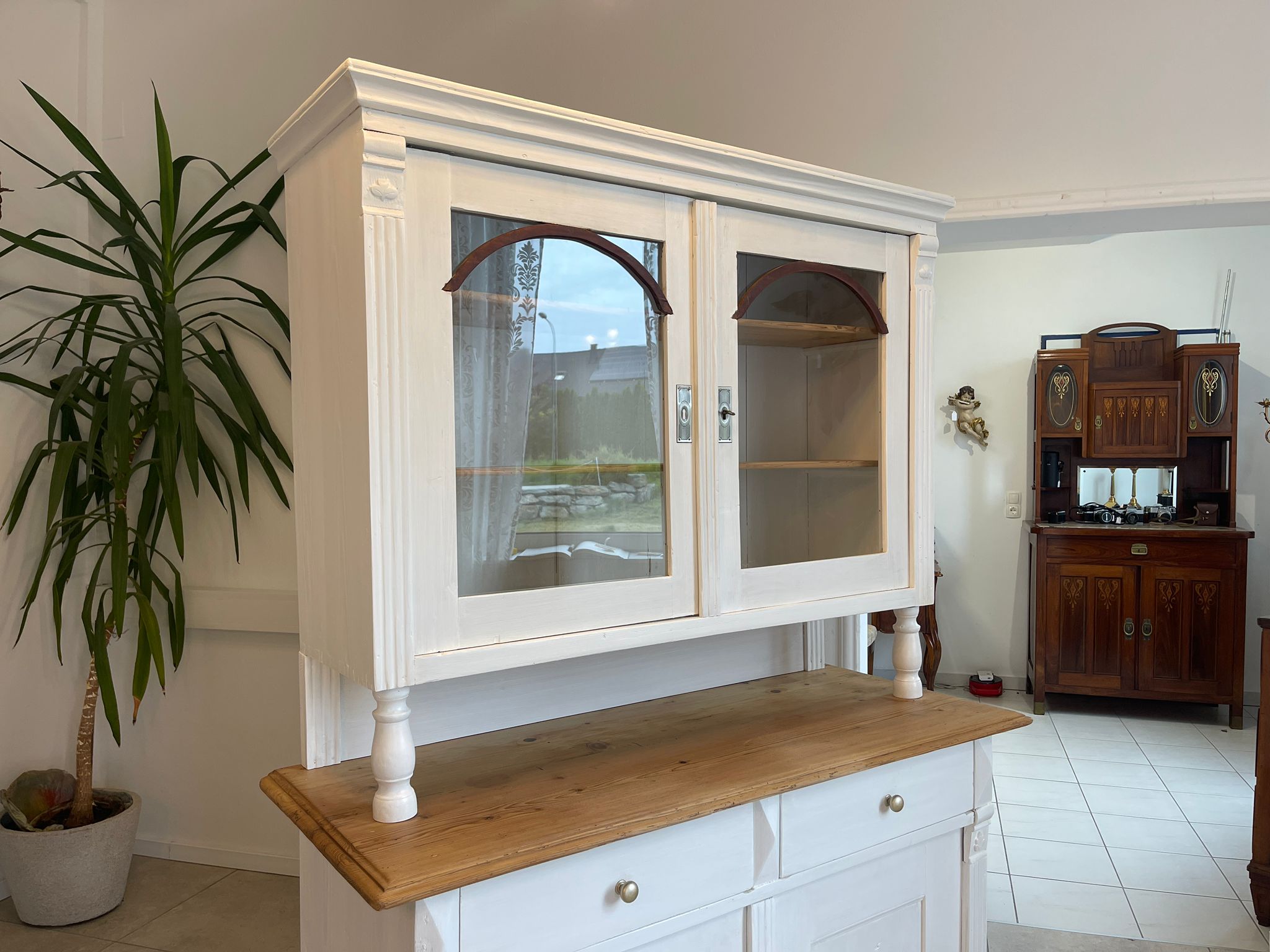 Aufsatzbuffet Küchenkredenz Bauernschrank Aufsatzkommode Chabby Chic G1607