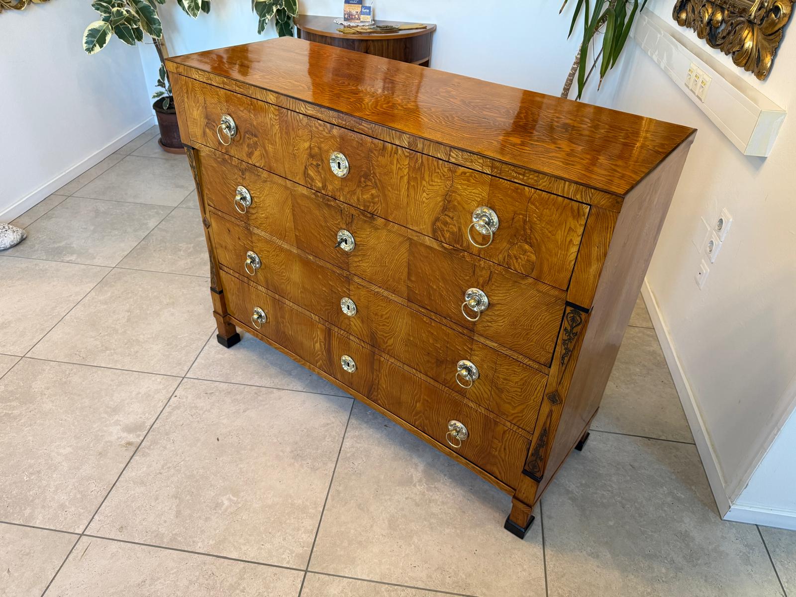 SALE Restaurierte Biedermeier Schreibkommode Eschenholz Antiquität Antikmöbel G2157