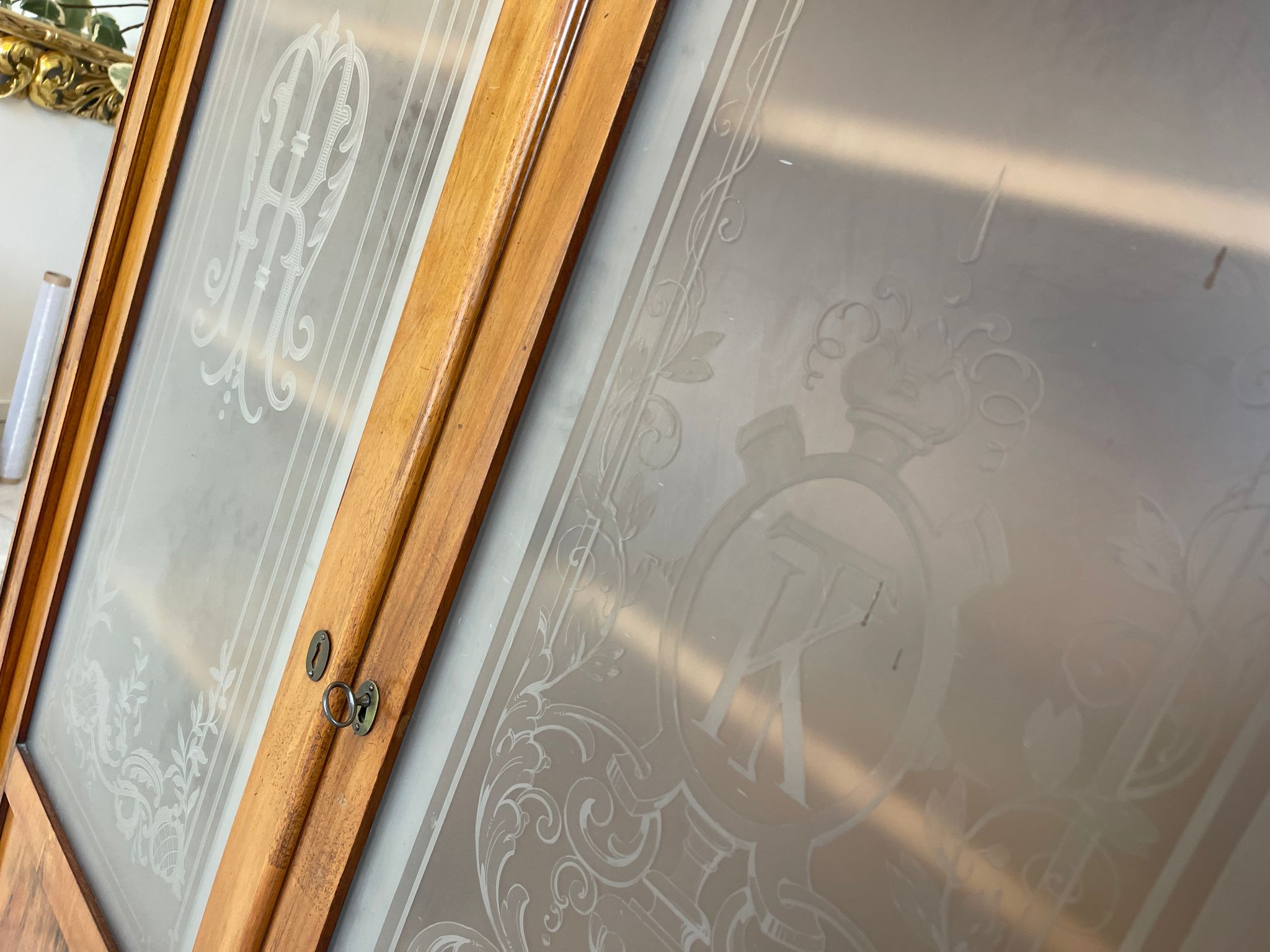 Biedermeier Bücherschrank Glasschrank Kasten G1519