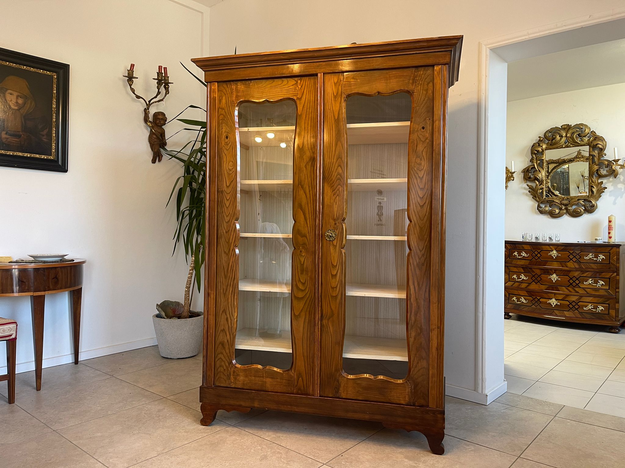 6ef3be37-4472-48ed-abce-d8d88800dad1 Originale Biedermeier Vitrine Bücherschrank Glasschrank A4872