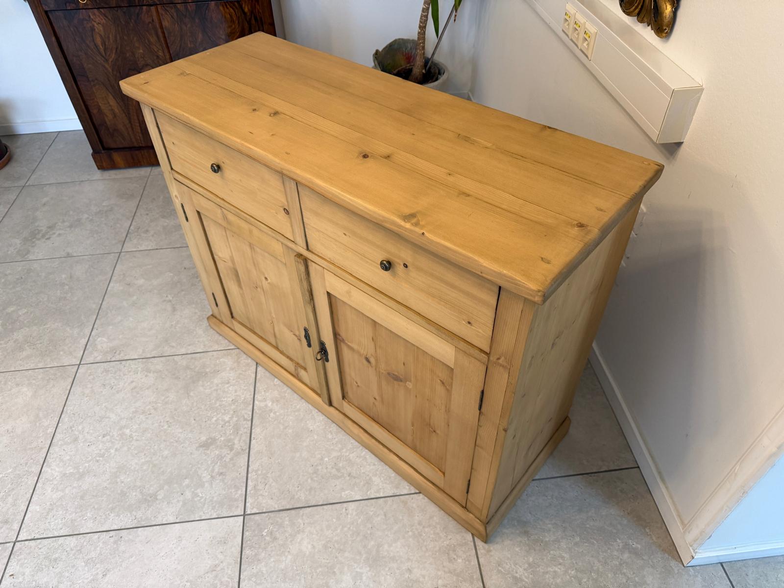 Bäuerliche Anrichte Laden Kommode Laden Kasterl Antik Weichholz D1126