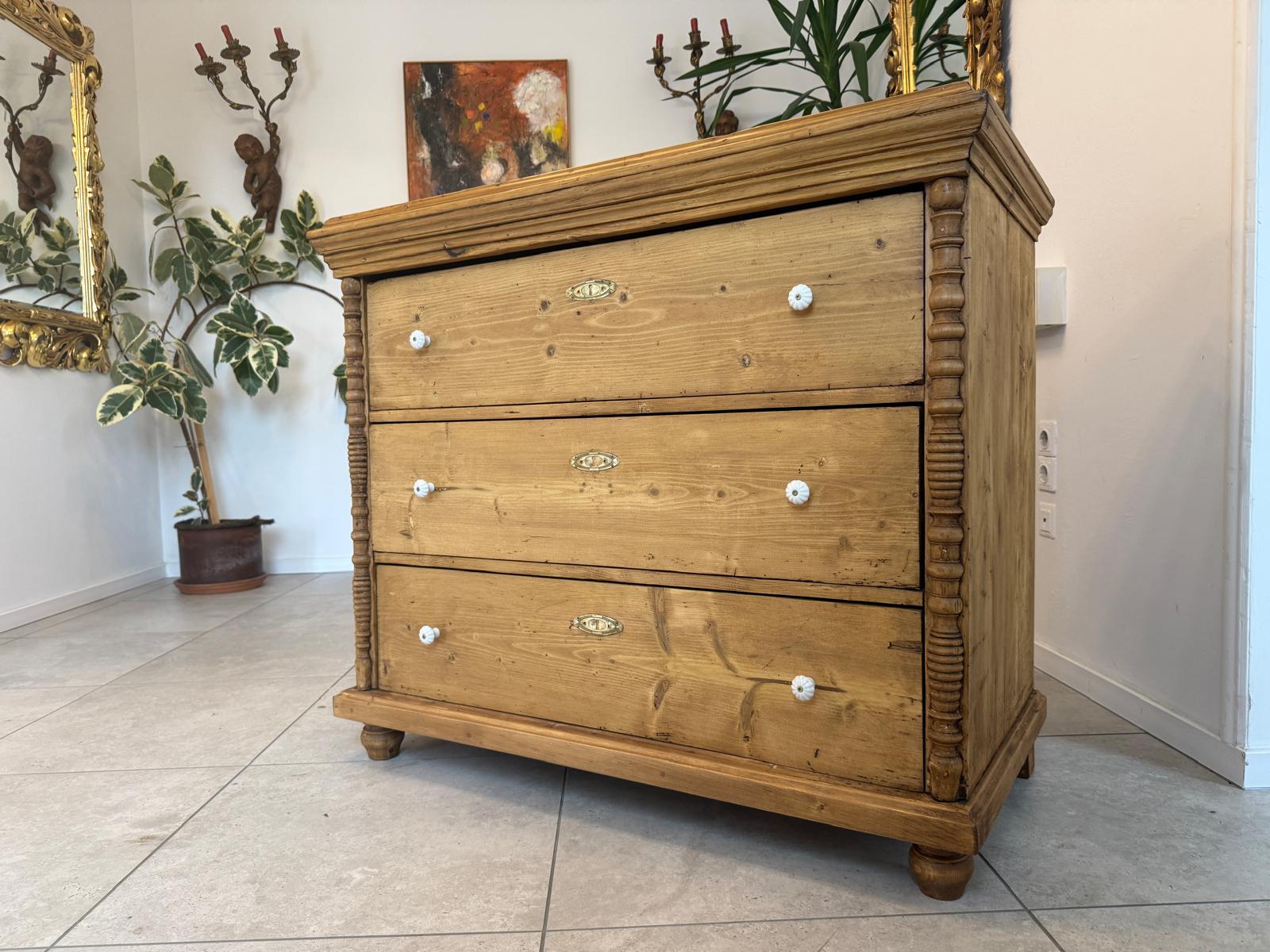 Originale Gründerzeit Kommode Restauriert Weichholz Antik G2079