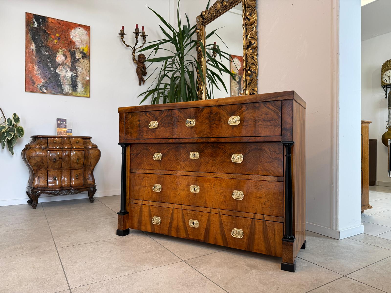 Sale Restaurierte Biedermeier Schreibkommode Nussholz Antiquität D1192