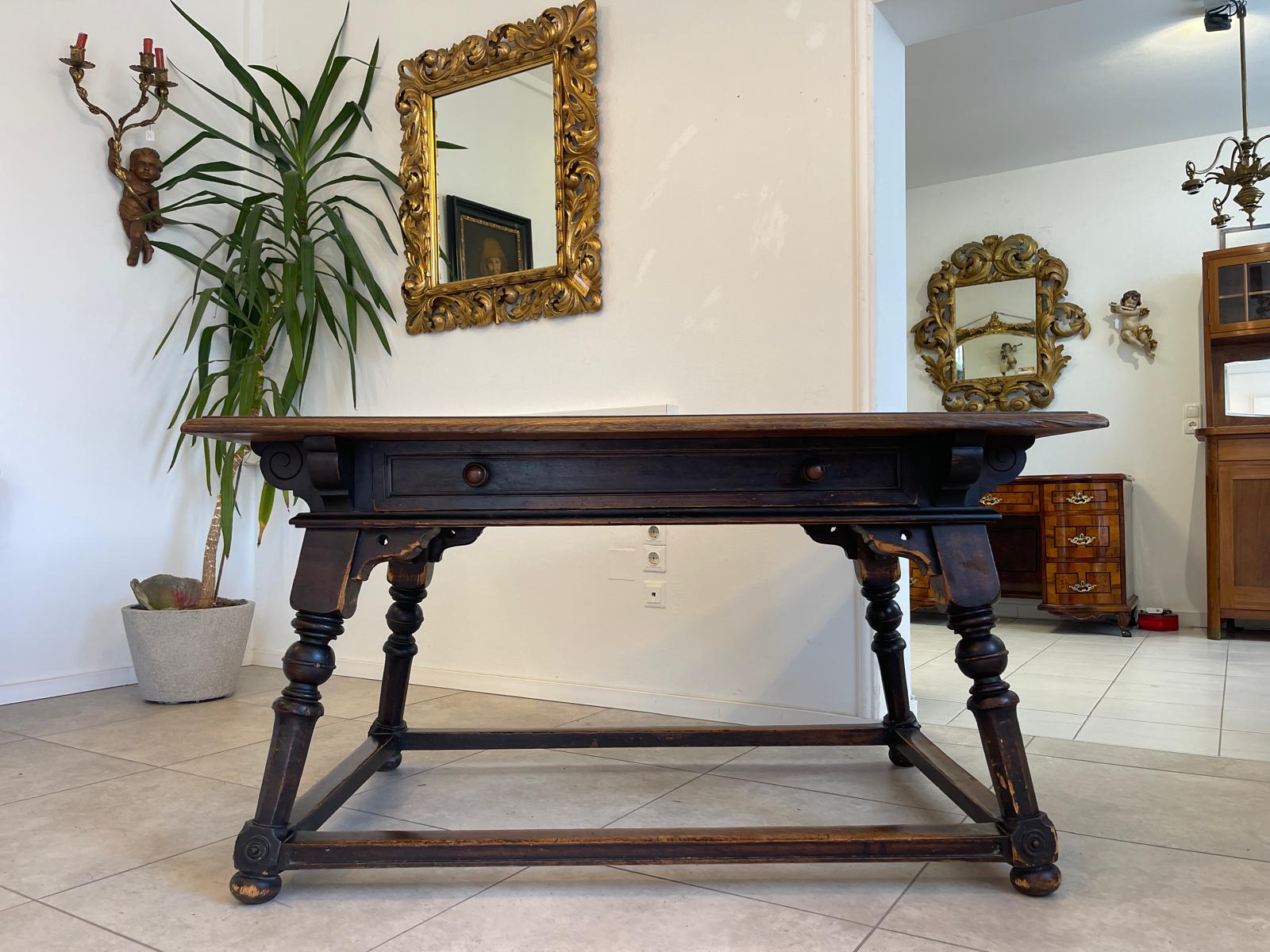 Uriger bäuerlicher Barocktisch Bauerntisch Urig Landhaustisch um 1800 G1122