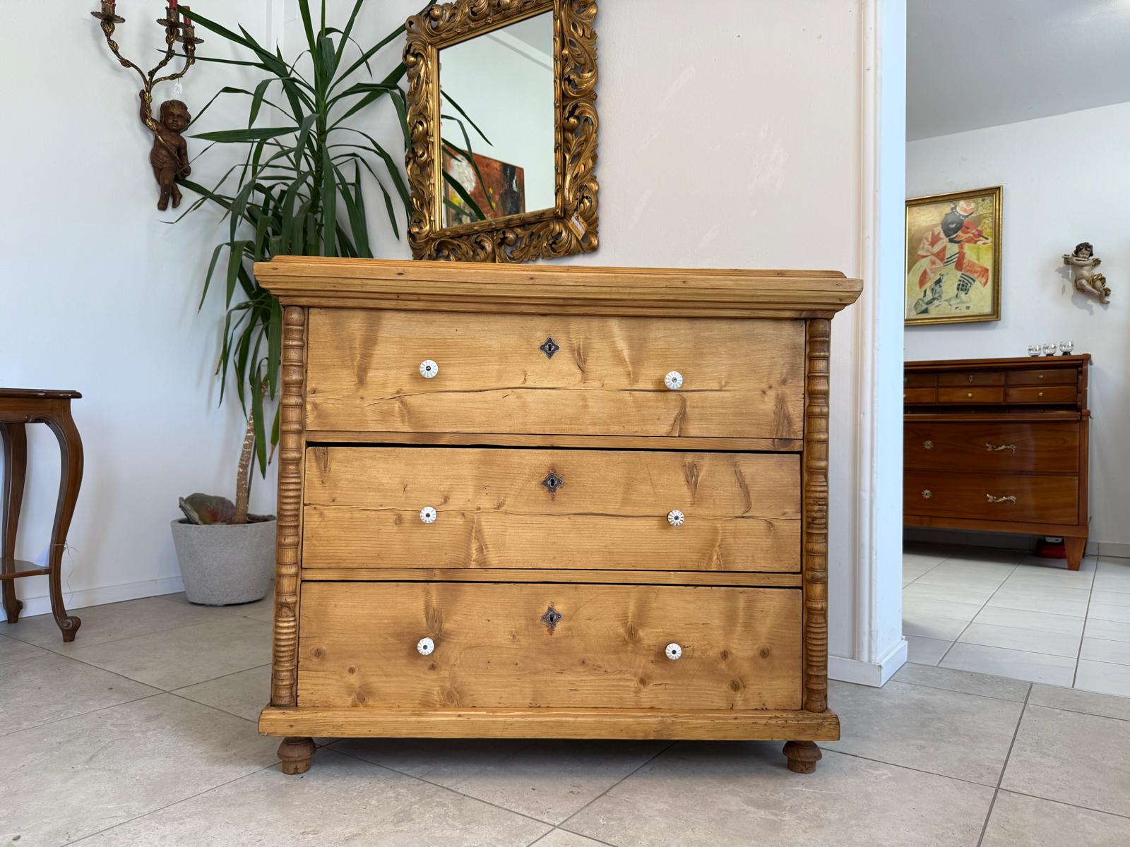 Biedermeier Ladenkommode Naturholzkommode Kommode G1833