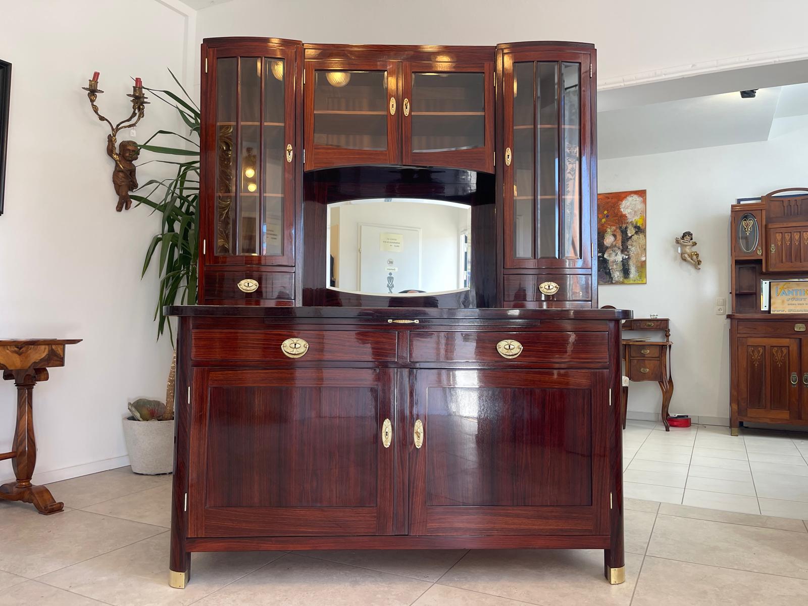 Sale Restauriertes Jugendstil Designerbuffet Aufsatzbuffet Originalstück G1377