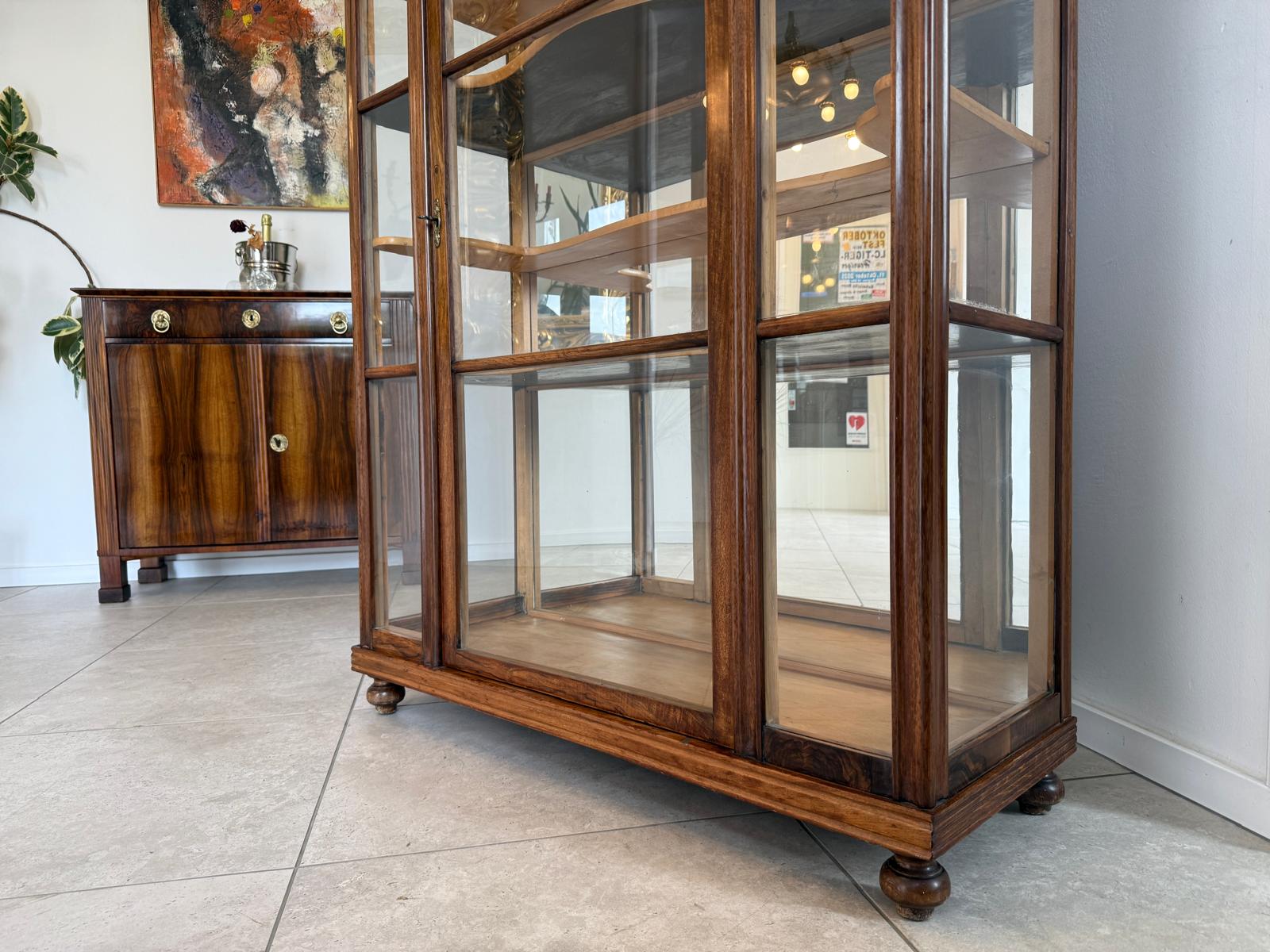 SALE Authentische Biedermeier Vitrine Bücherschrank Sammlervitrine Antiquität G2101