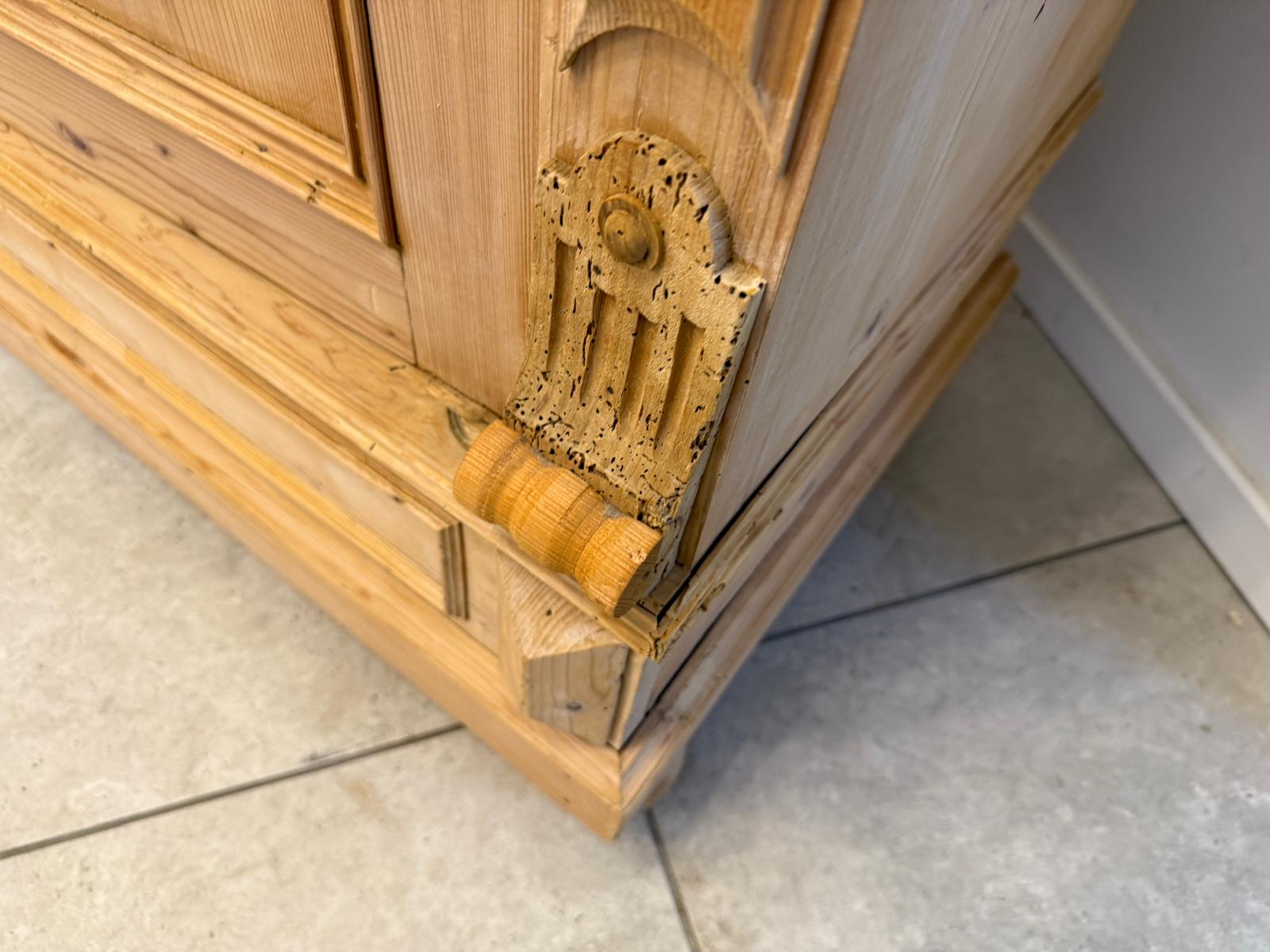 Originaler 2 türiger Bauernschrank Gründerzeit Naturholzschrank G2398