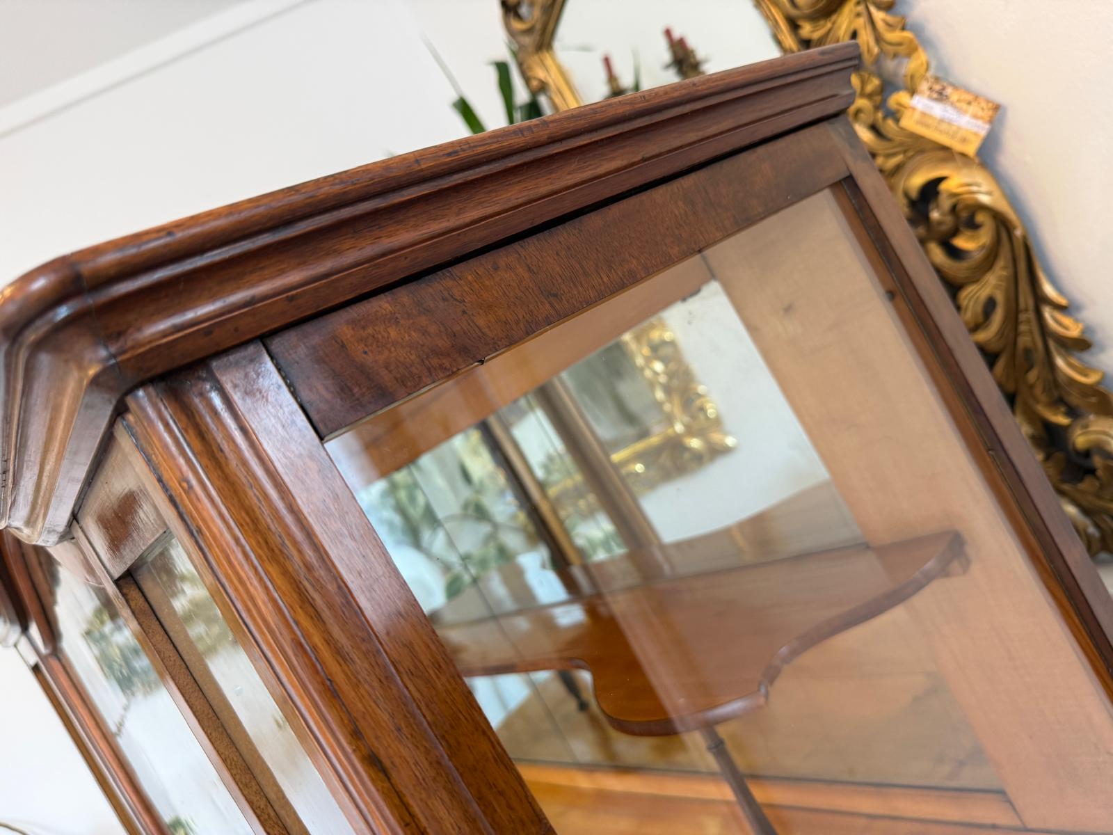 Altrestaurierte Spätbiedermeier Vitrine Bücherschrank Glasschrank Antiquität D2725
