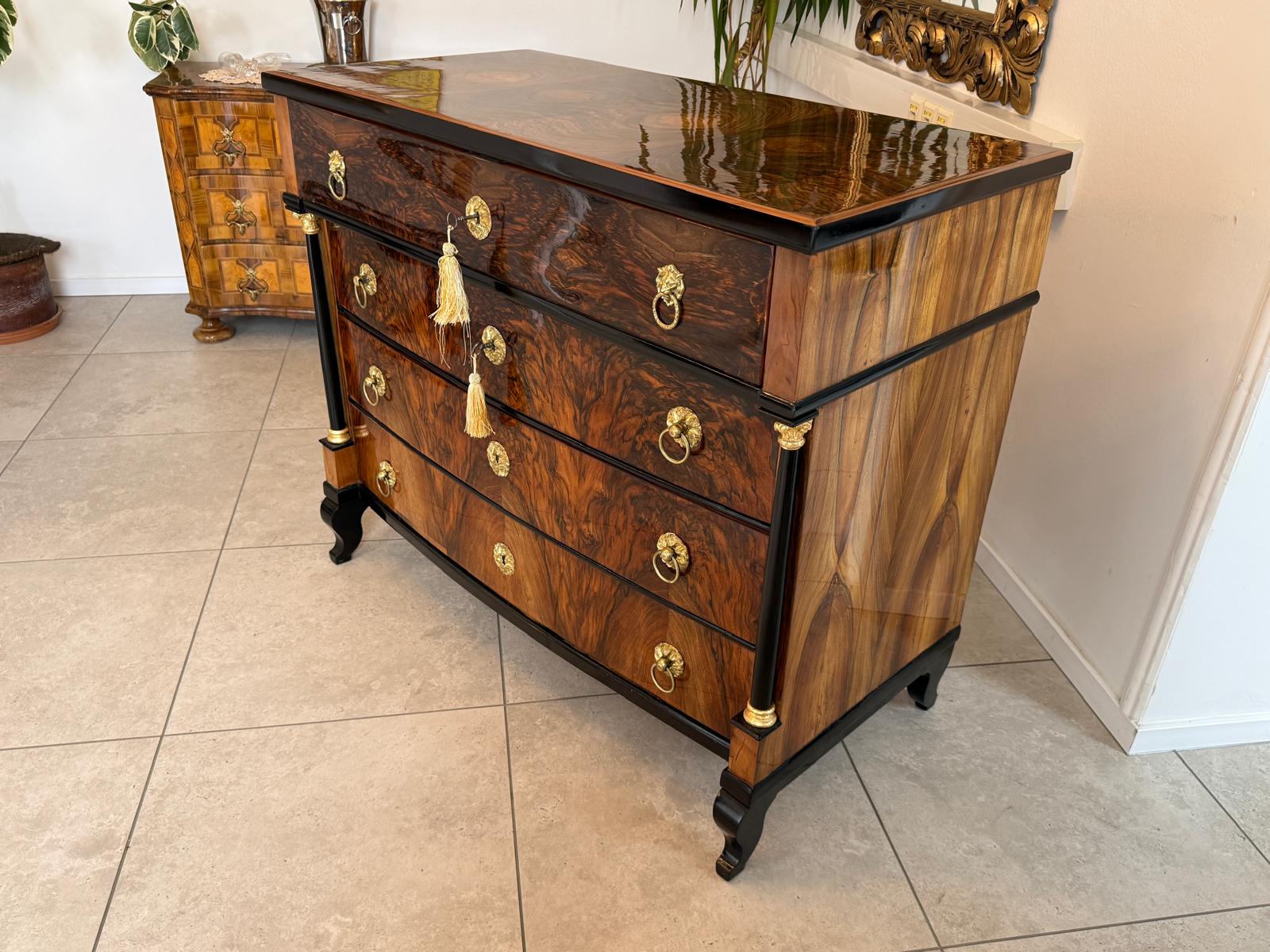 SALE Restaurierte Empire Schreibkommode Nussholz Antiquität Antikmöbel D2680