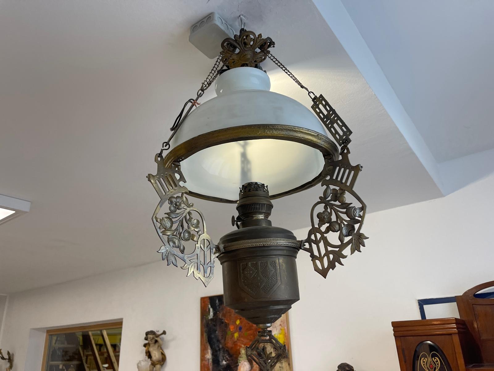 Originale Bauernleuchte Zimmerleuchte Petroleumleuchte Glaslampe G1345