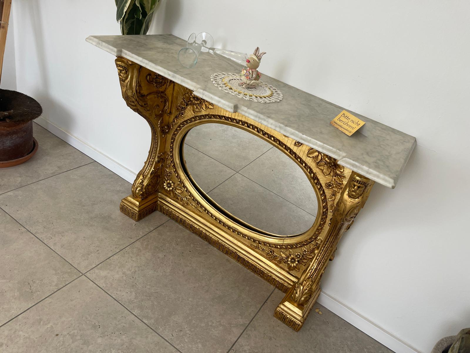 SALE Vergoldete Biedermeier Konsole Podest Antiquität G1339