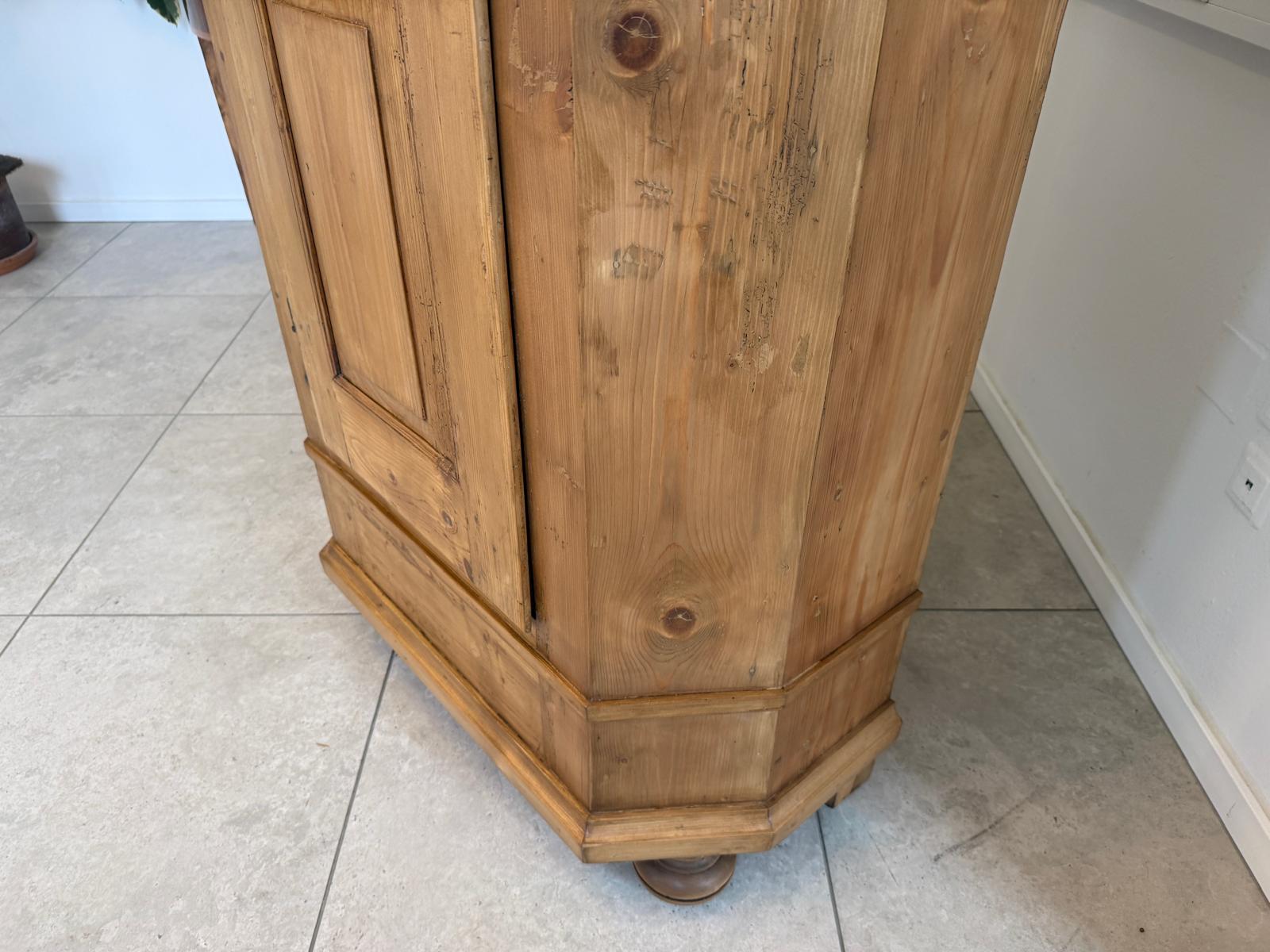Restaurierter 1 türiger Bauernschrank Barocker Naturholzschrank Weichholz Antik D1020