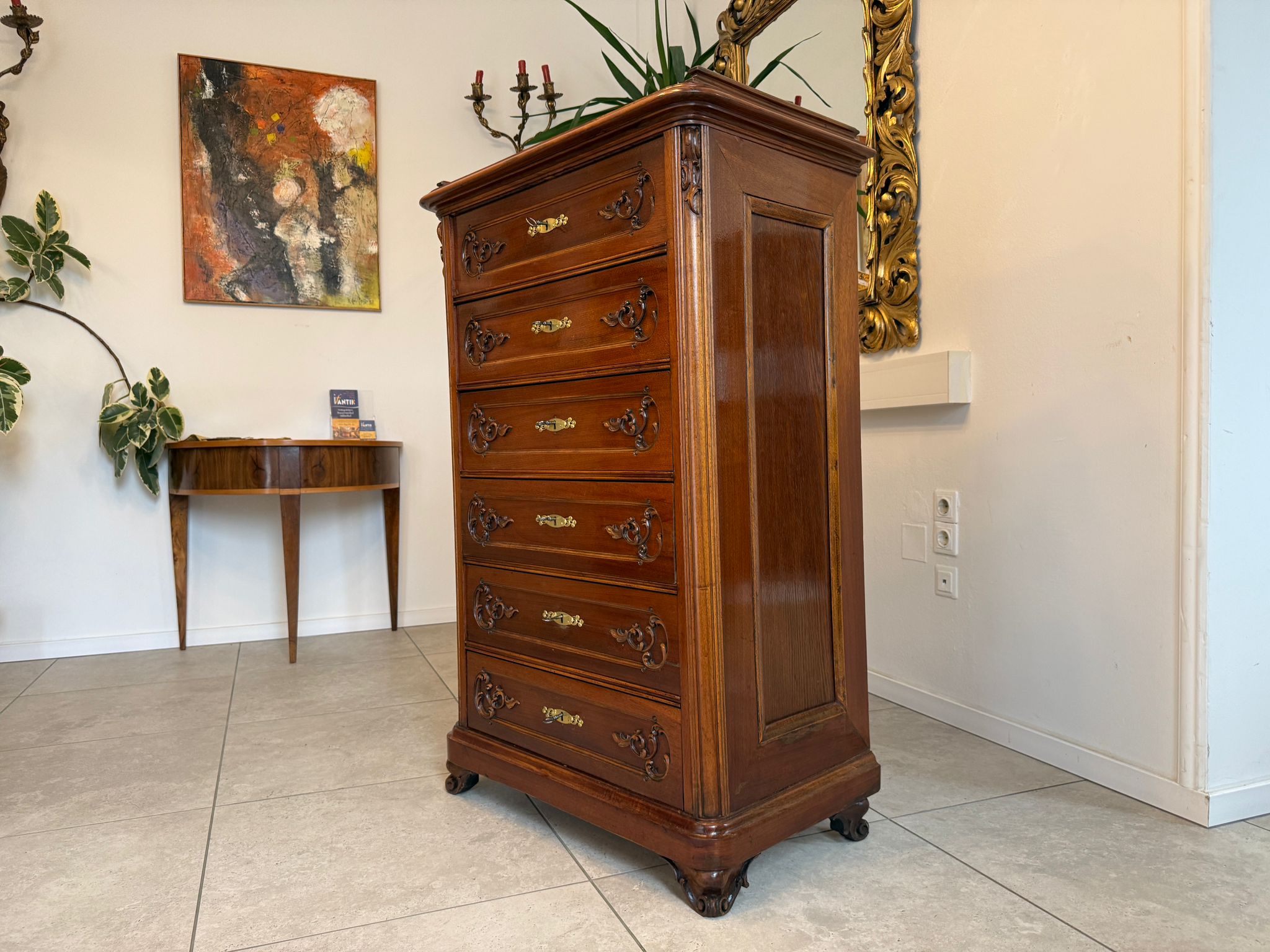 Restaurierte Gründerzeit 6 Ladenkommode Wochenkommode Antiquität D1106