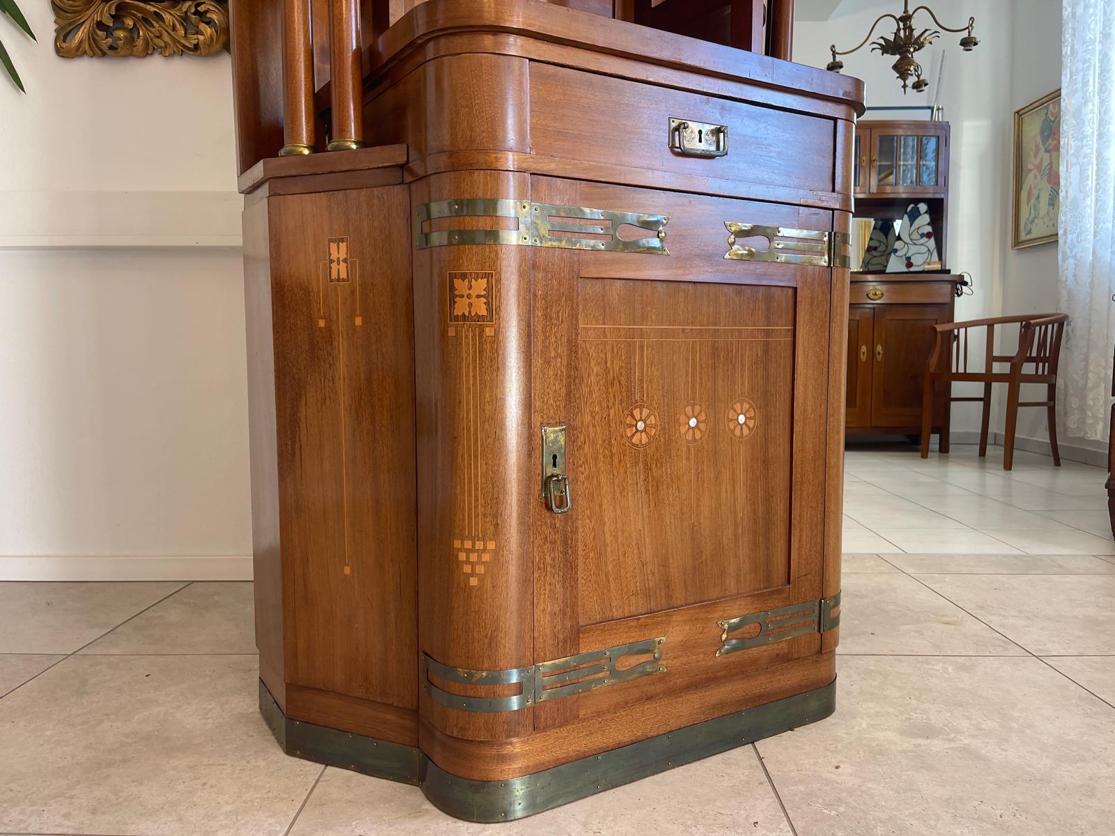 Traum Jugendstil Kredenz Bücherschrank Antiquität G1100