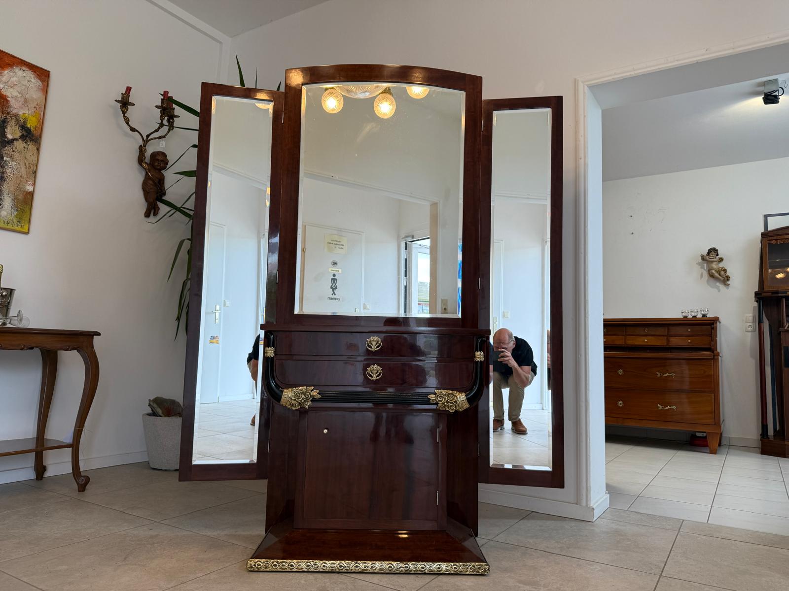 Sale Restaurierte Elegante Jugendstil Spielanrichte Psyche Antiquität G1812