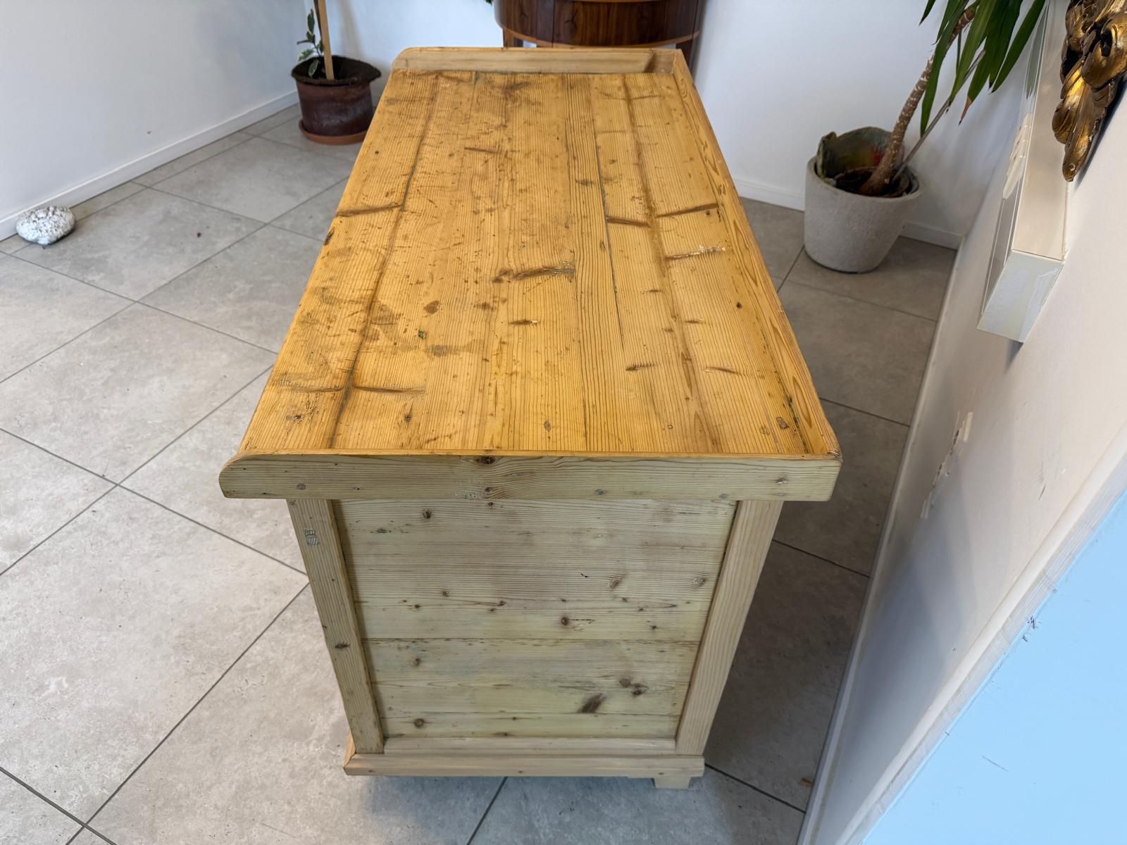Bäuerliche Wickelanrichte Kommode Naturholz Antik & Alt D1083
