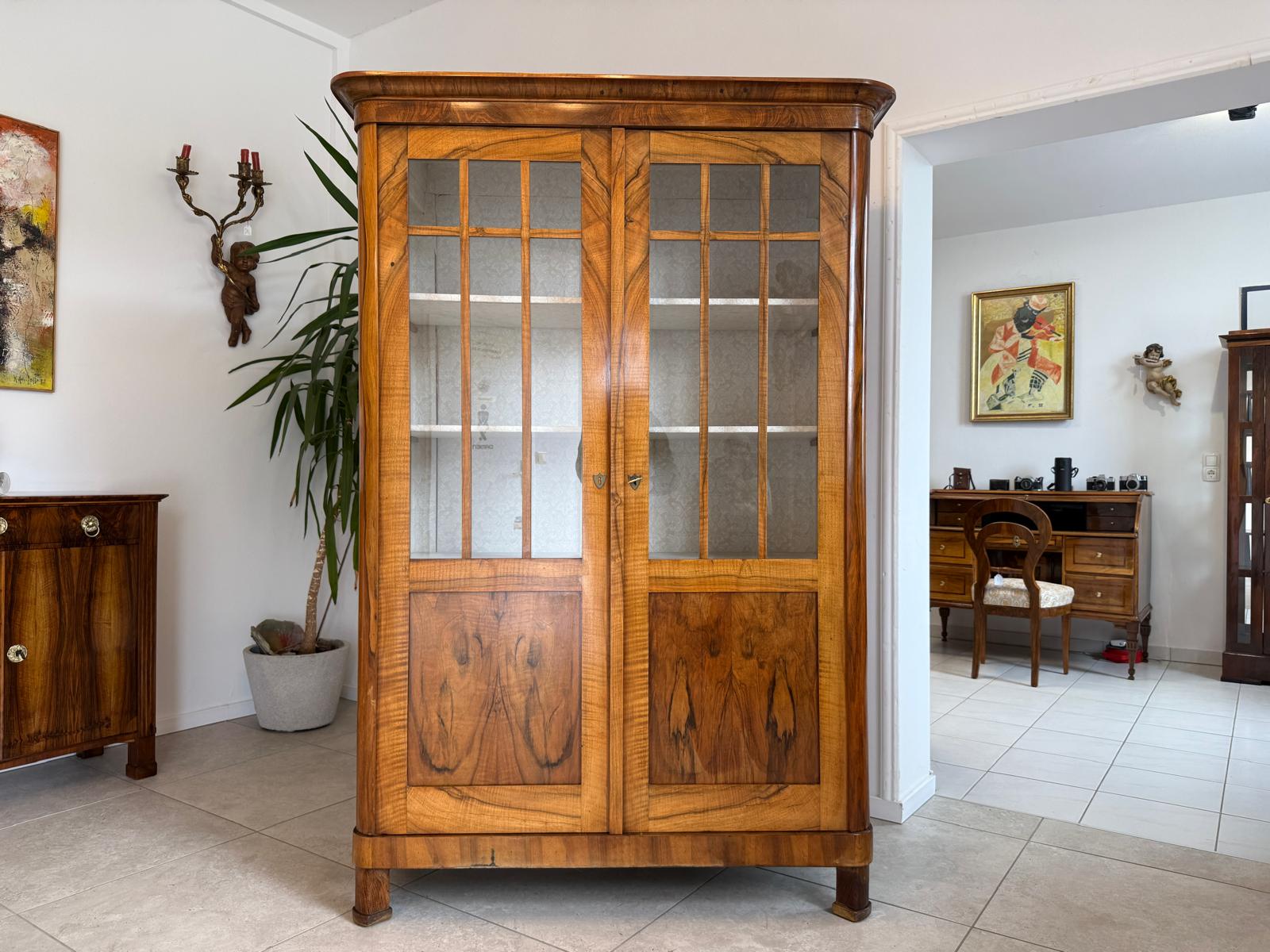 Originale Biedermeier Vitrine Bücherschrank Glasschrank G2102