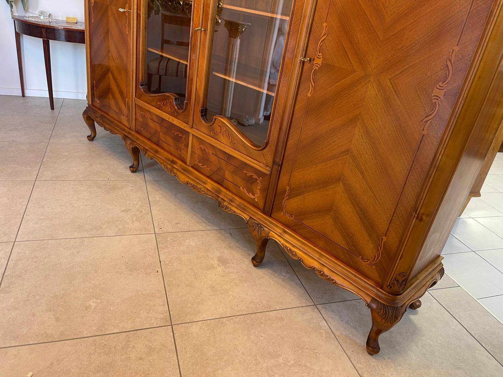 Bücherschrank Barock Barockstil Vitrine Glasschrank Wohnzimmerschrank A5151