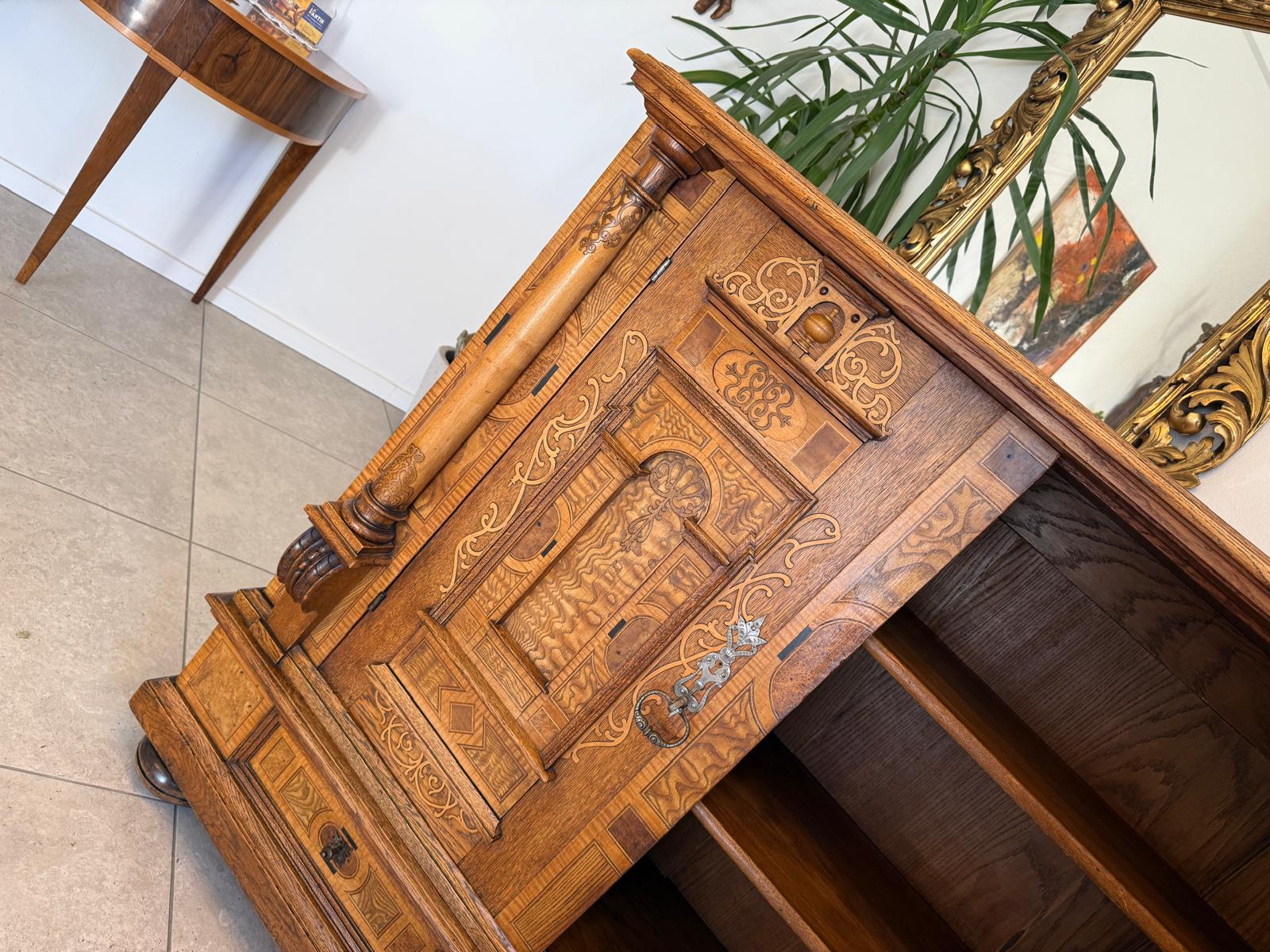 Spätrenaissance Anrichte Eichenholz Original Rarität Antiquität G2189