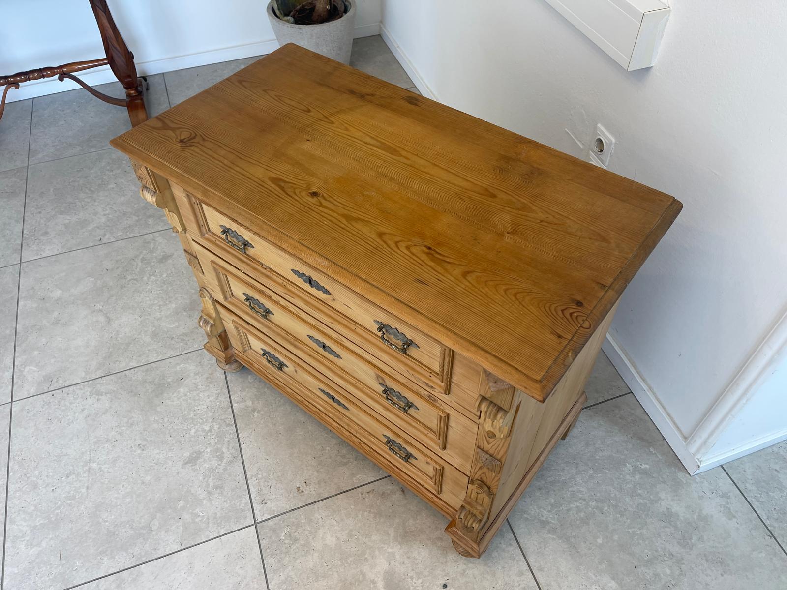 Originale Gründerzeit Kommode Naturholzkommode Anrichte G1713