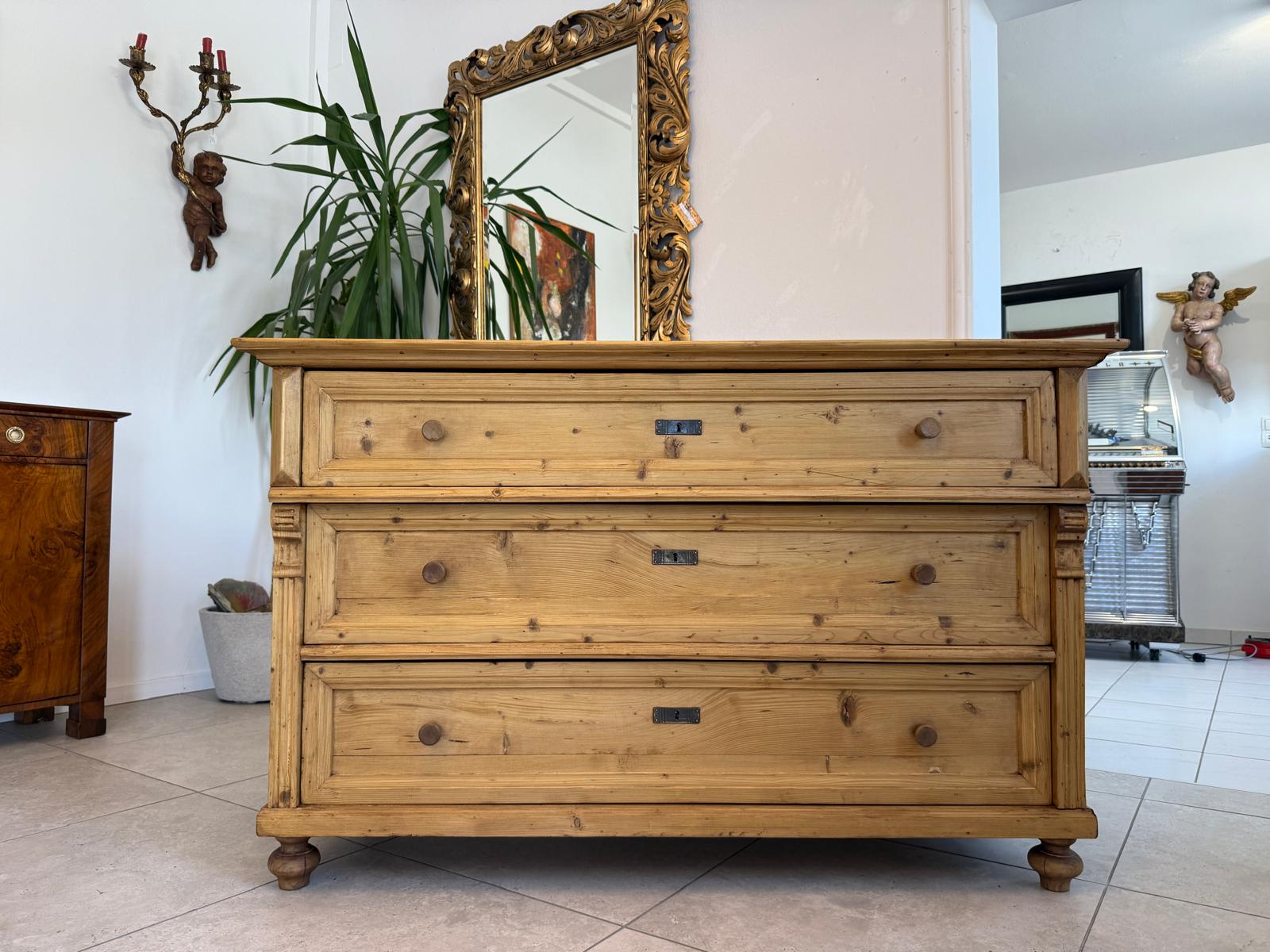 Biedermeier Kommode 3 Ladenkommode Antik Original D2515