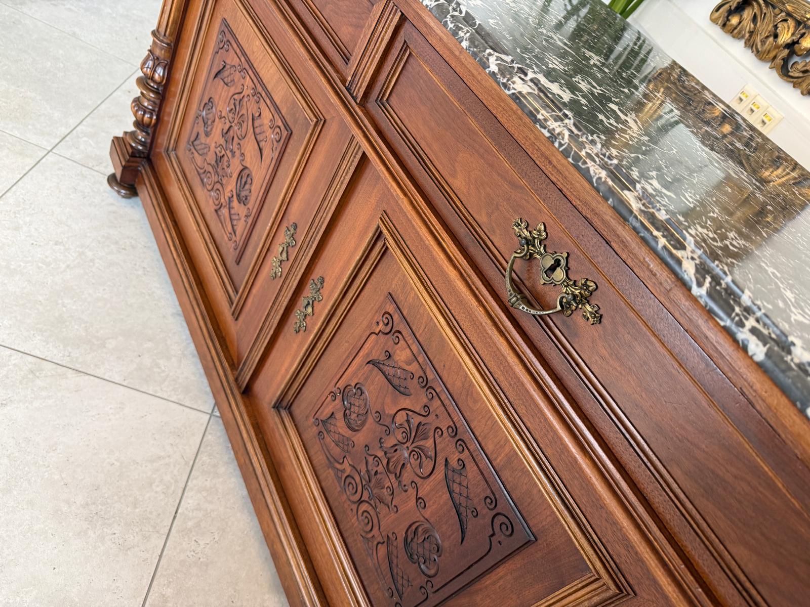 Originale Gründerzeit Anrichte mit Granitplatte Waschtisch Historismus G2769