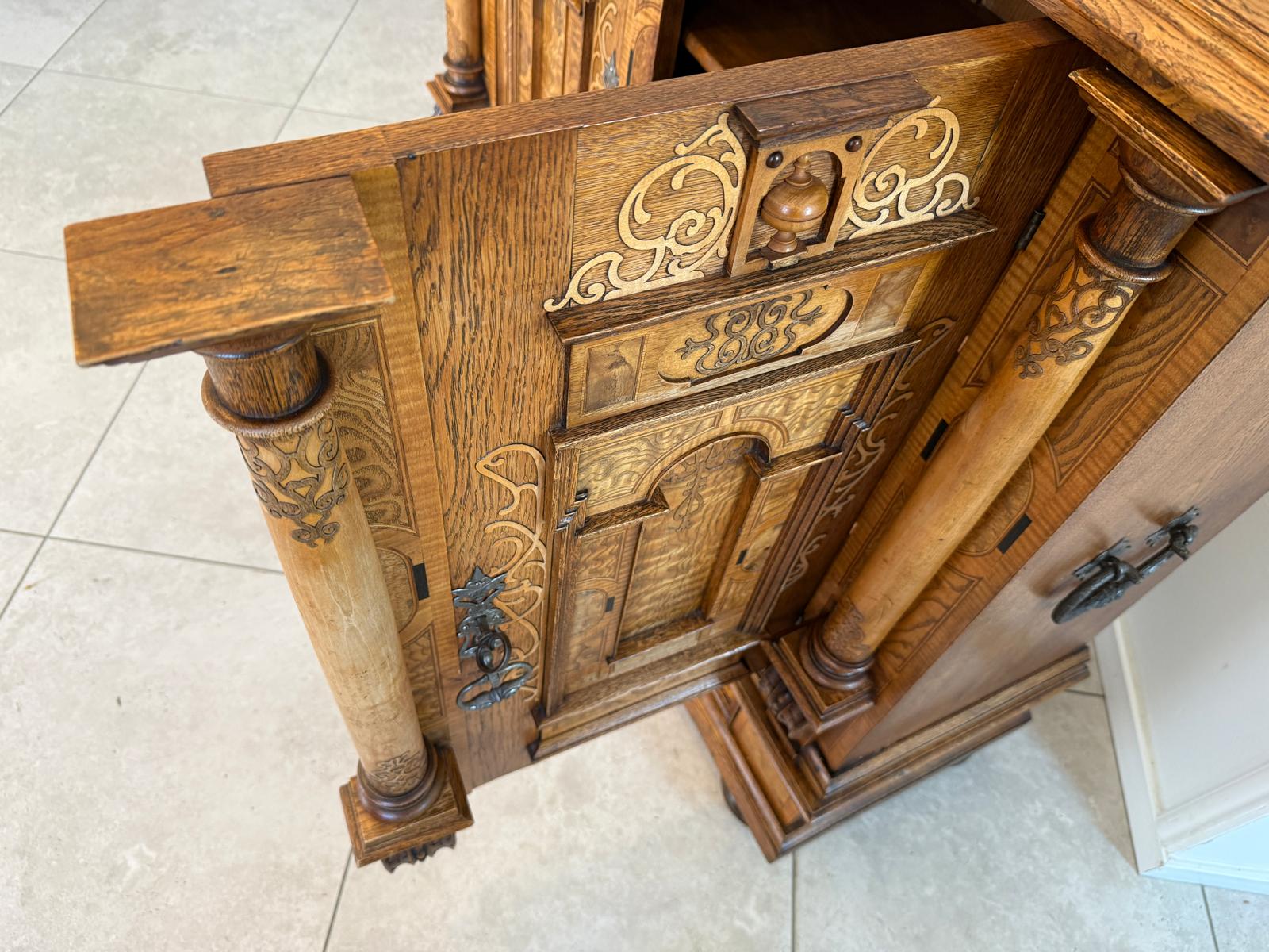 Spätrenaissance Anrichte Eichenholz Original Rarität Antiquität G2189