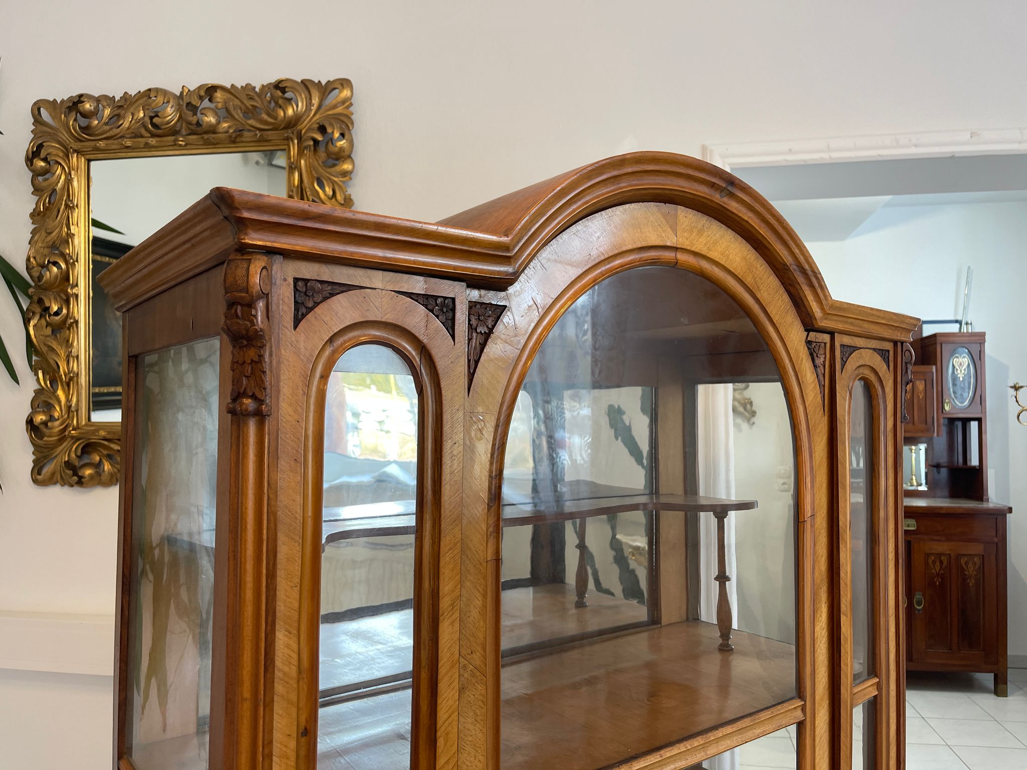 SALE Unrestaurierte Gründerzeit Vitrine Bücherschrank Sammlervitrine Antiquität G1230