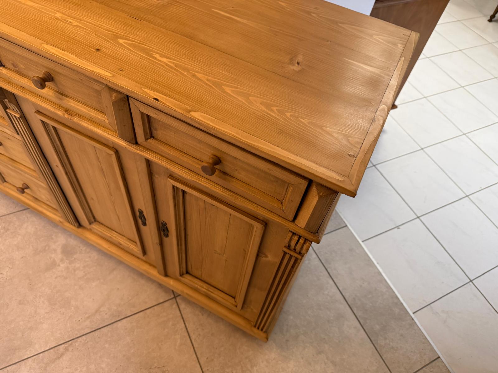 Massiver Apothekenschrank 8 Ladenkommode Ladenschrank Weichholz G2363