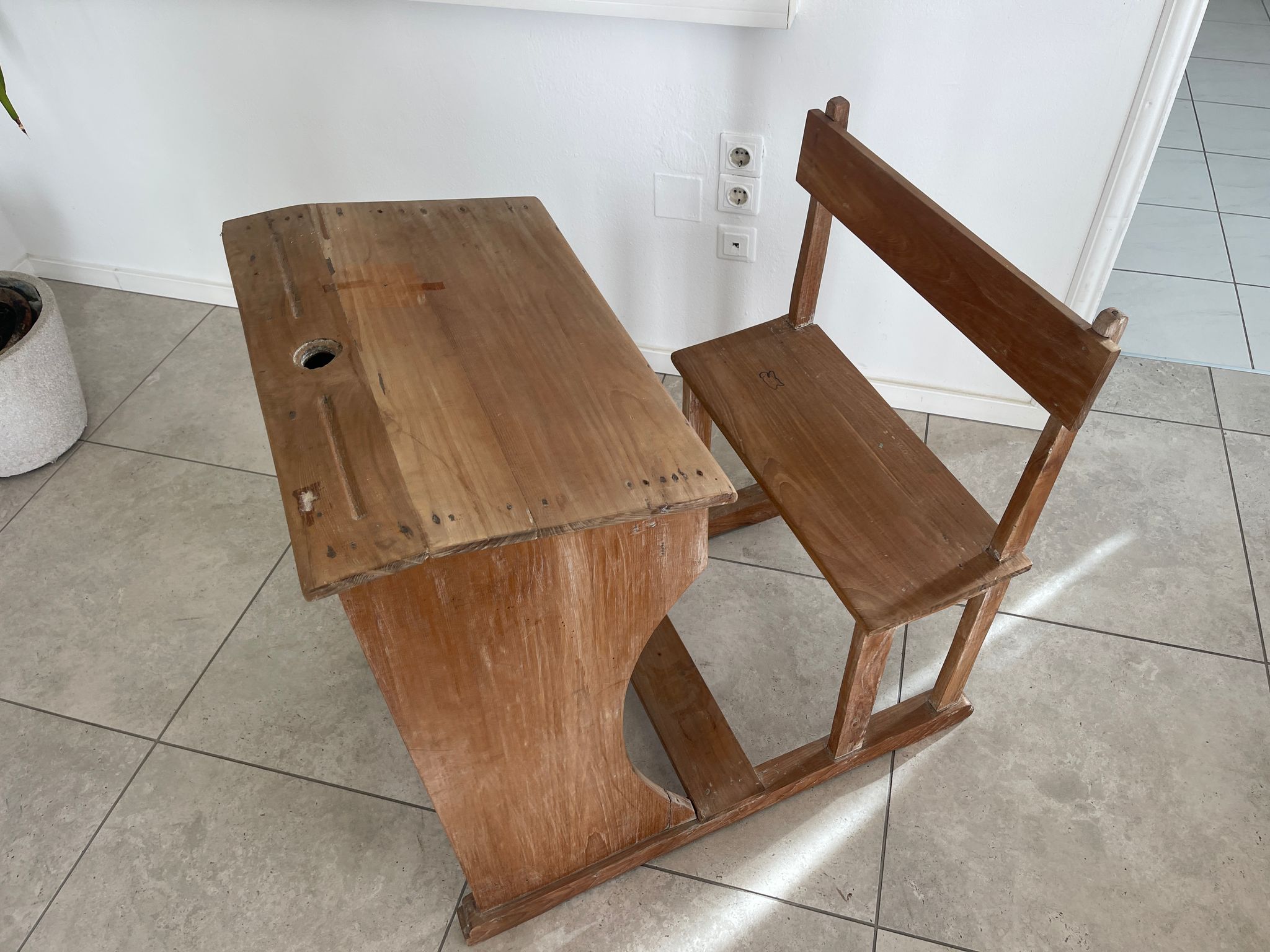 Kinderbank Schulbank Kinderschreibtisch Schultisch G1294