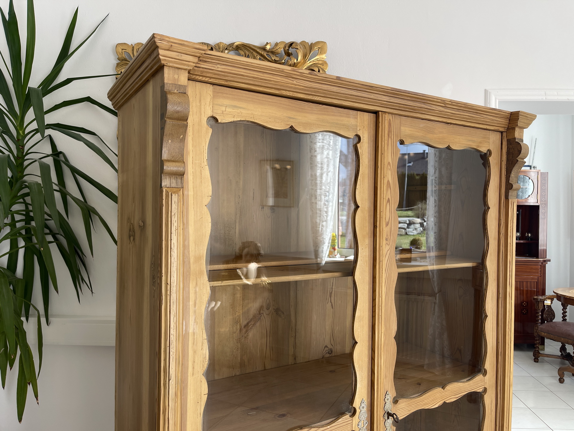 Bauernschrank_142Fji8MjvnoaOTx Biedermeier Vitrine Naturholz Bücherschrank Bauernschrank A4249