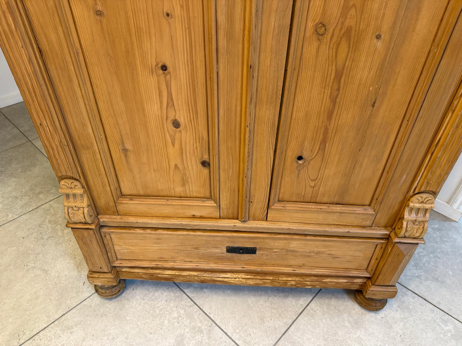 Biedermeier Bauernschrank Naturholzschrank Weichholz D1036