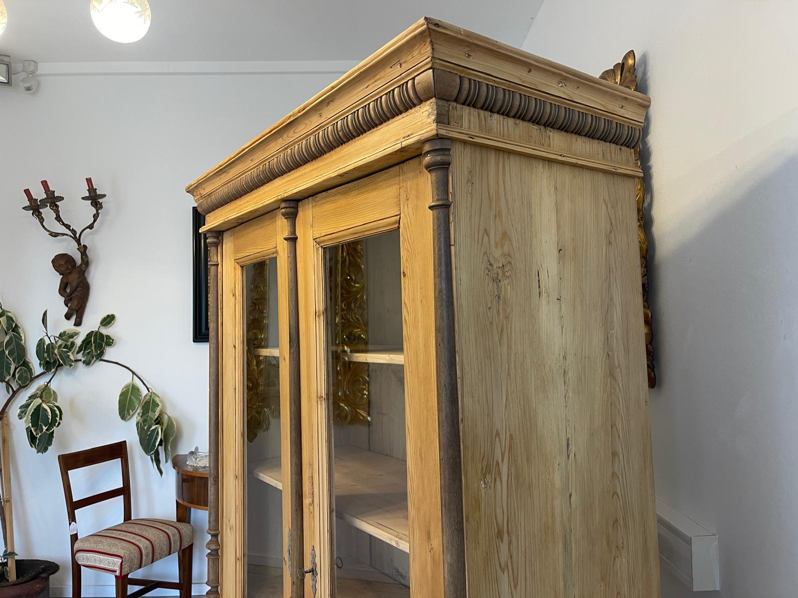 Restaurierte Gründerzeit Bauernvitrine Bauernschrank Bauernvitrine G1049