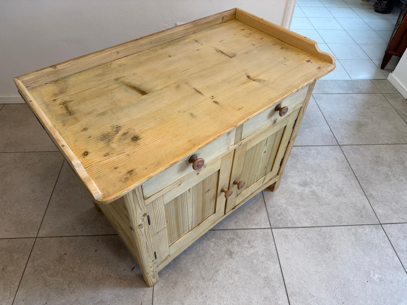 Bäuerliche Wickelanrichte Kommode Naturholz Antik & Alt D1075