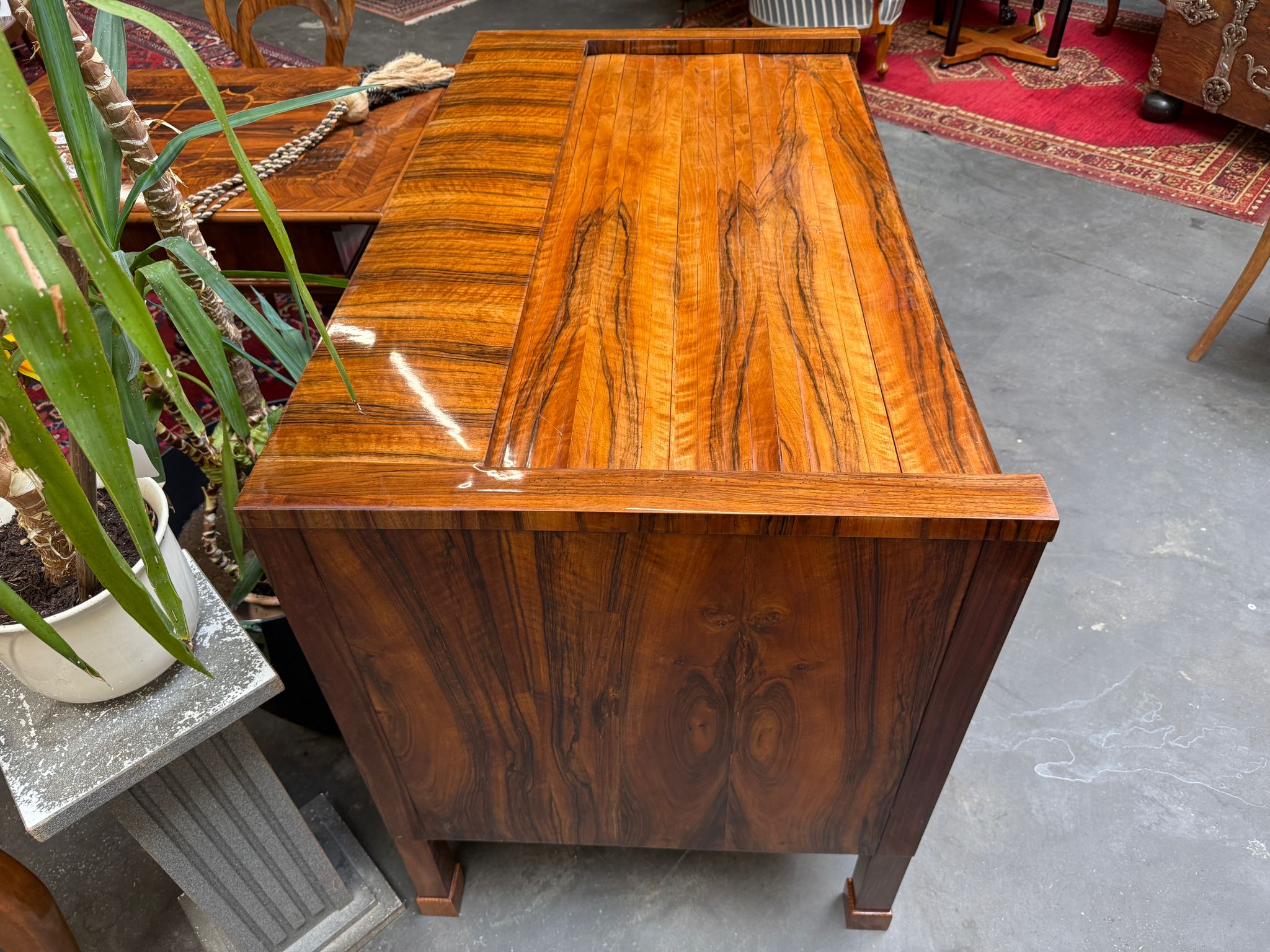 Restaurierte Biedermeier Schreibkommode Sekretär Nussholz Antiquität G2054
