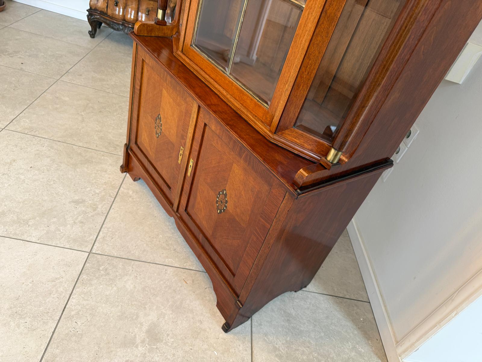 SALE Originale Jugendstil Säulenschrank Bücherschrank Vitrine Antiquität  D1151