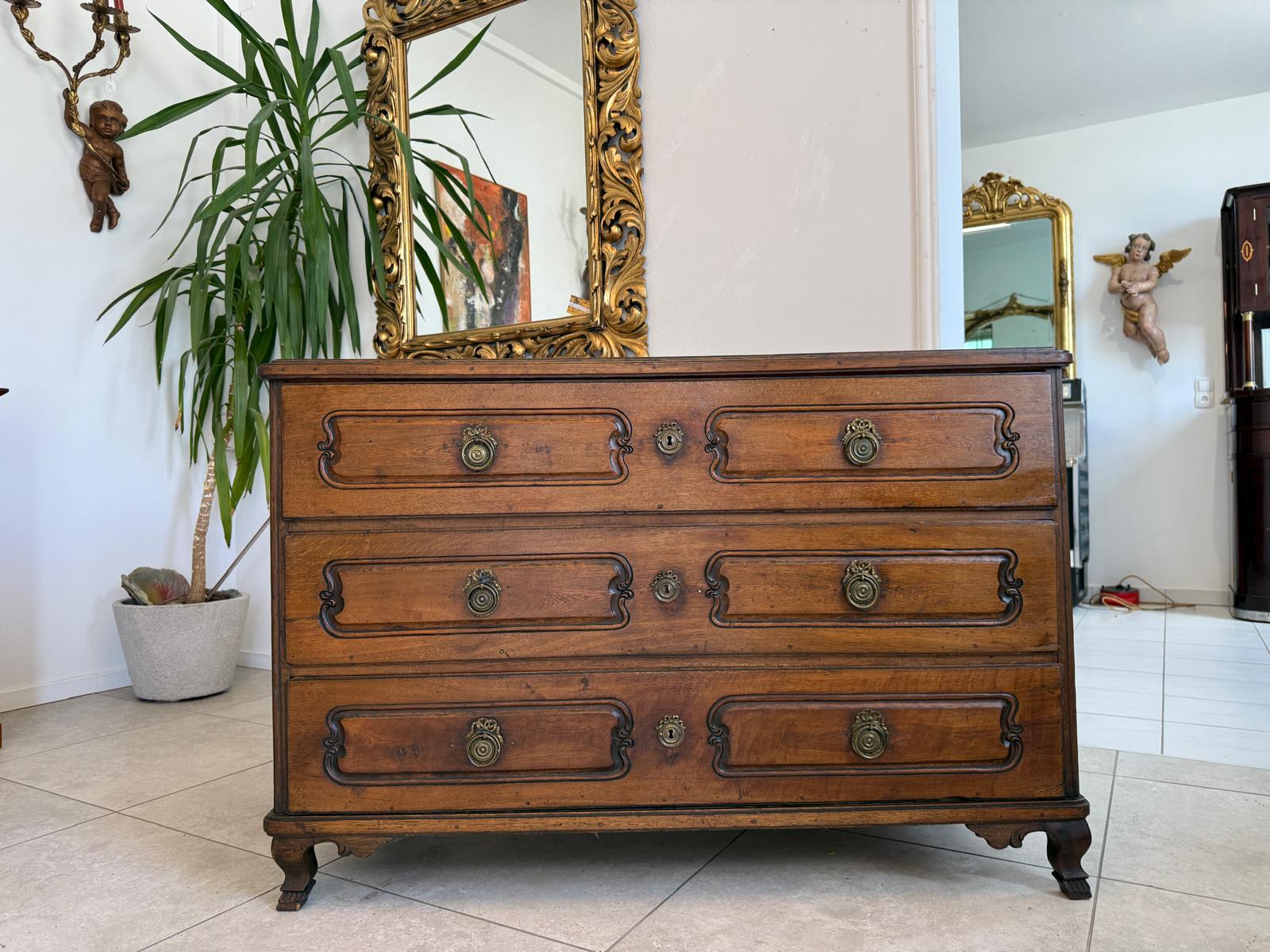 Authentische Barock Kommode Ladenkommode Eichenholz Antiquität D2428