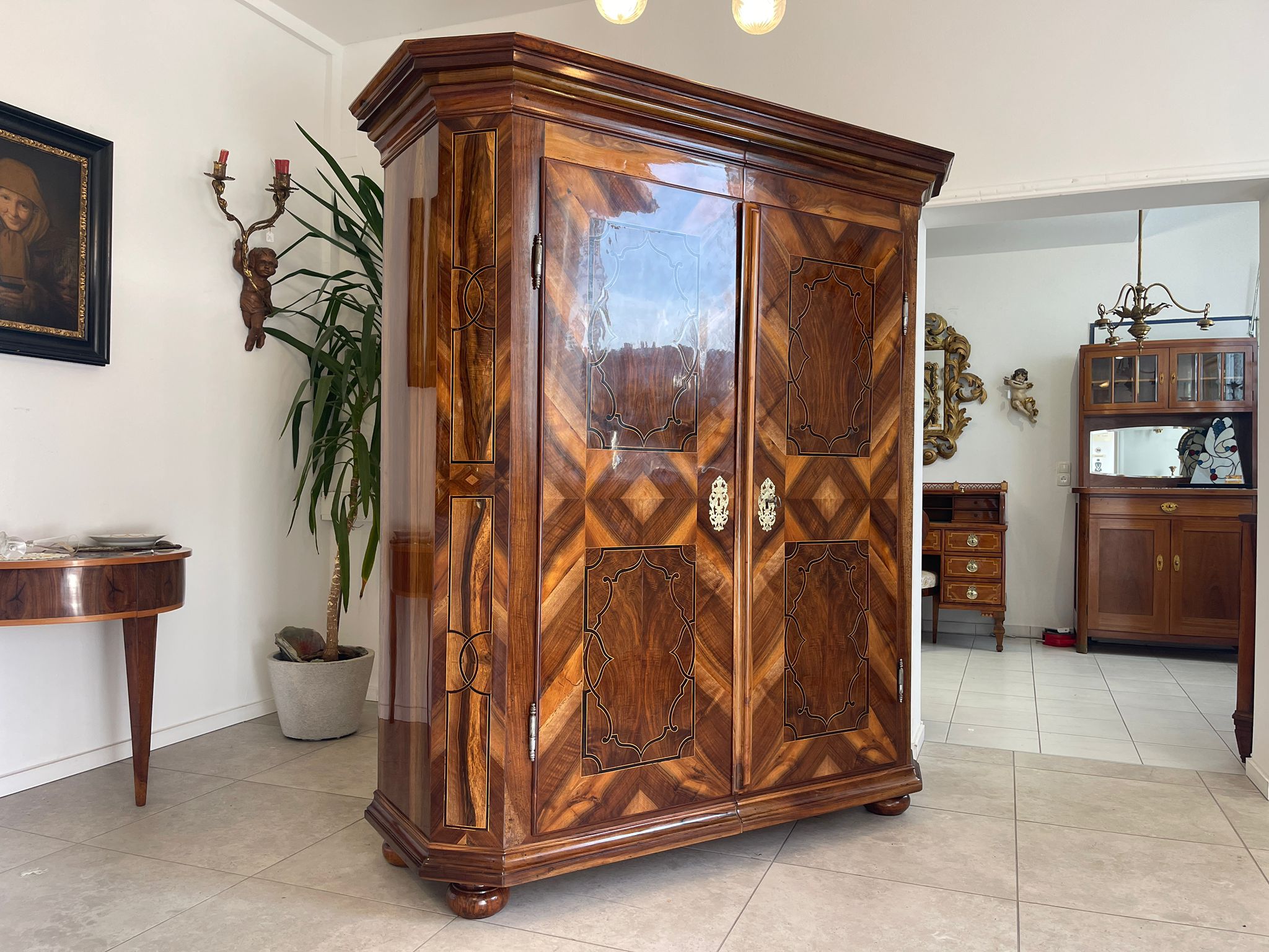 SALE Restauriert Barocker Hallenschrank Barockschrank Museumsexemplar Antiquität G1138