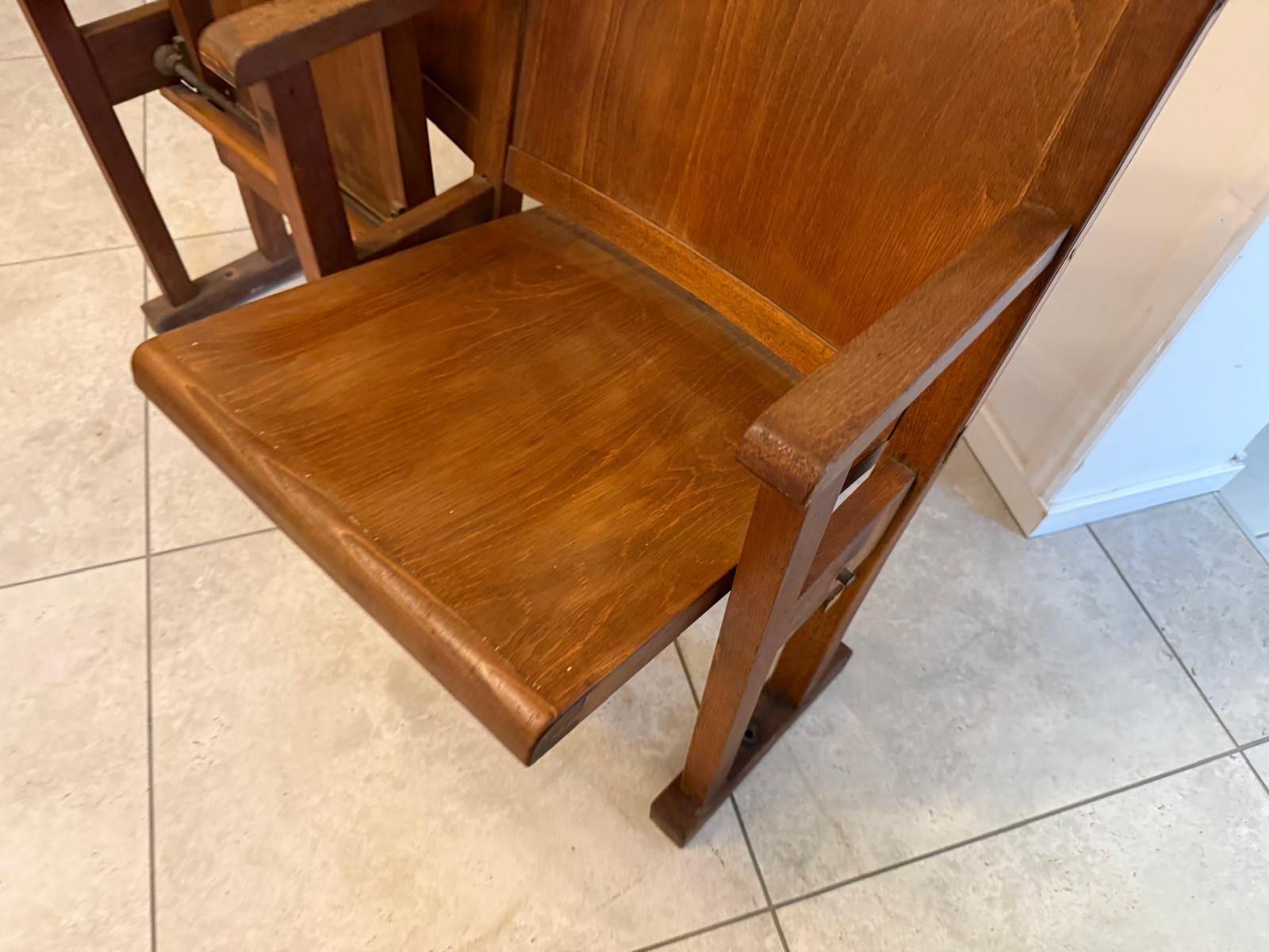 Original Wiener Kinosessel 2er Sitz Klappstuhl Stuhl Nostalgie Antik G2267