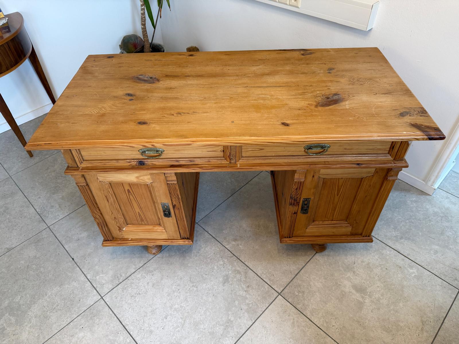 Bäuerlicher Gründerzeit Schreibtisch Sekretär Weichholz G2378