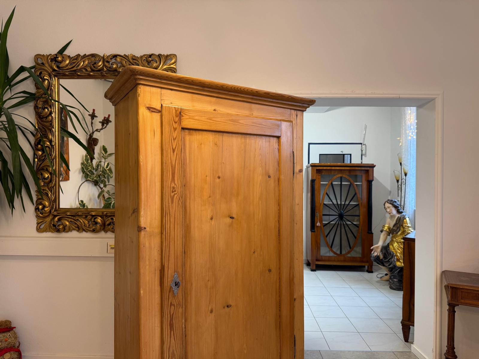 Restaurierter 1 türiger Bauernschrank Biedermeier Naturholzschrank G2255