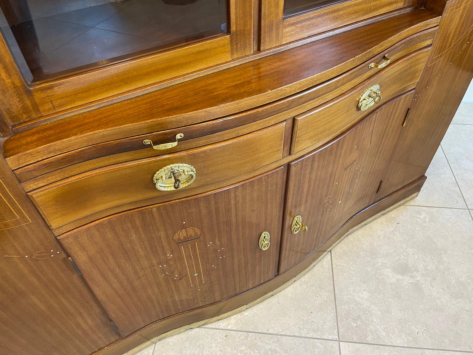 46671fbd-b5b8-4328-a3a6-8213c33f7f4e Sale Original Jugendstil Vitrine Bücherschrank B1123